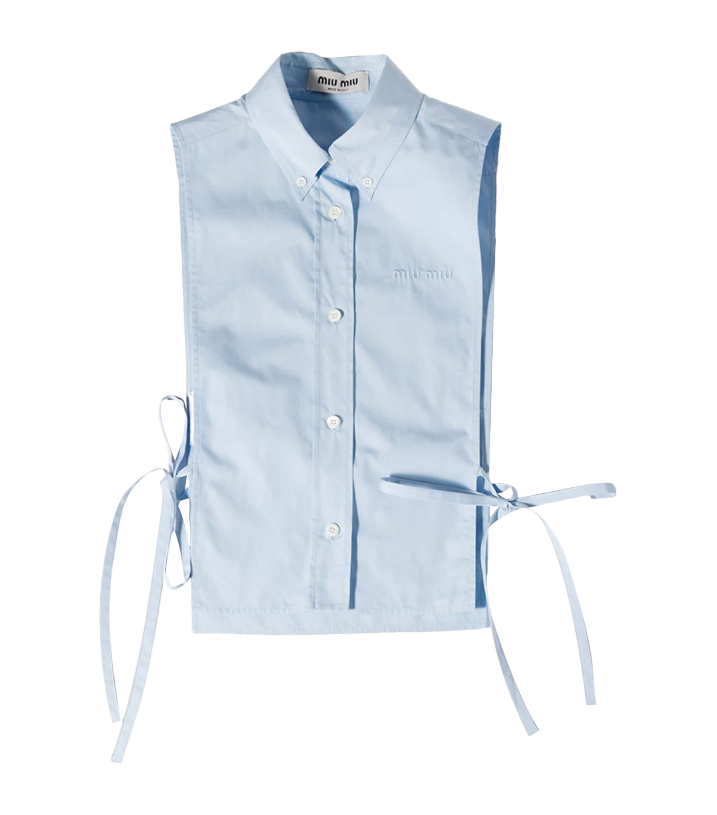 Miu Miu Womens Cotton Poplin Side-Tie Blouse Image 1