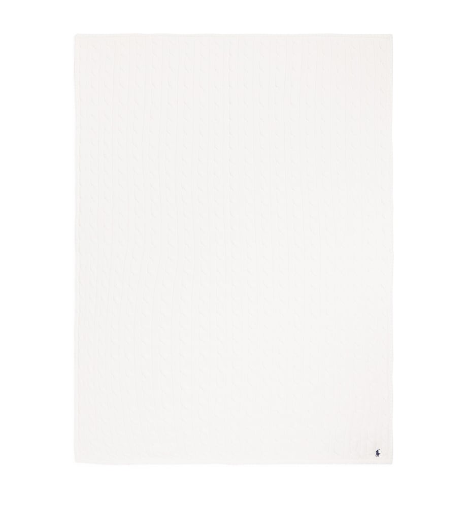 Ralph Lauren Kids Cotton Cable-Knit Blanket White Image 1