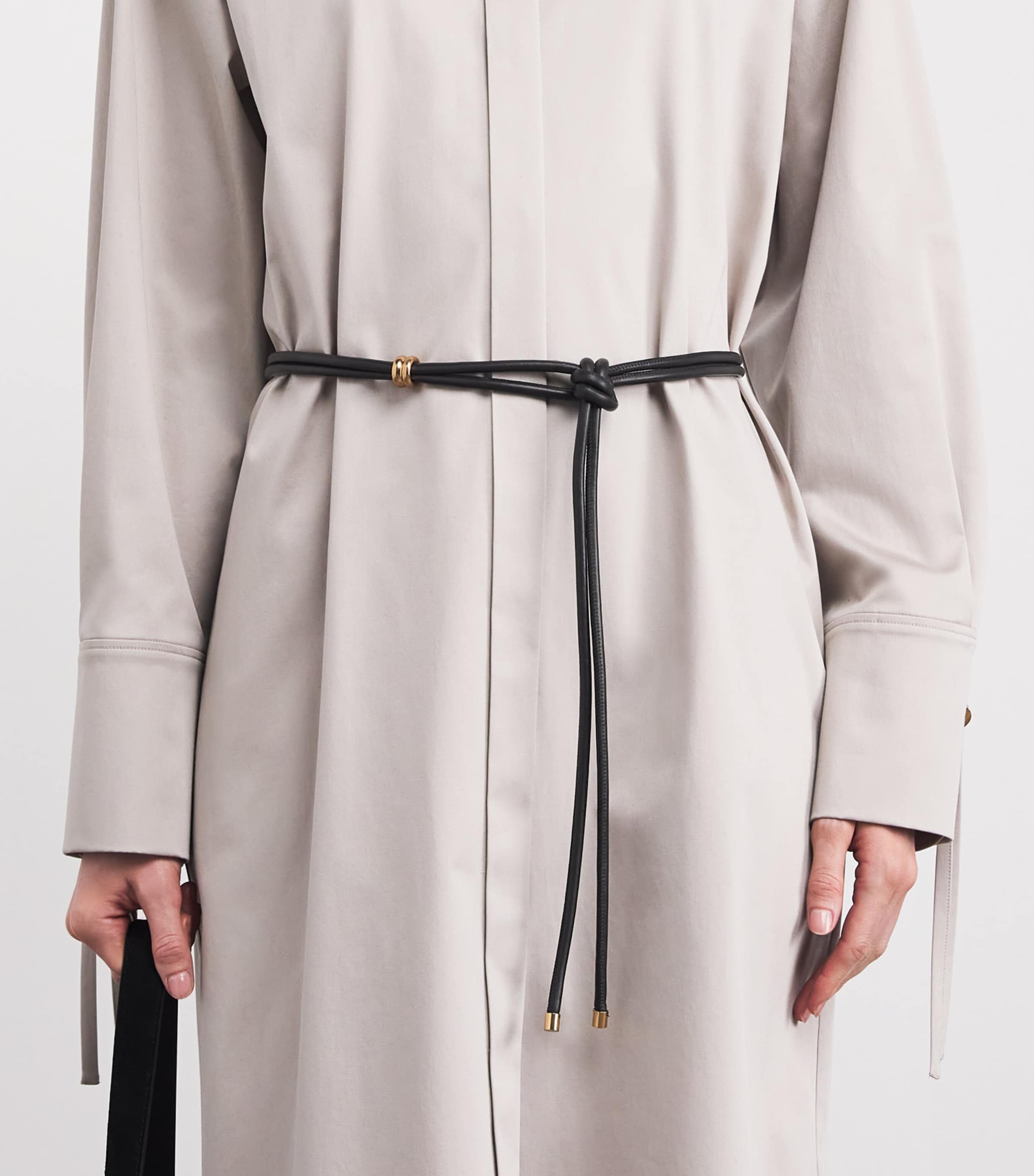 Agnona Nappa Leather Rope Belt Black Image 2