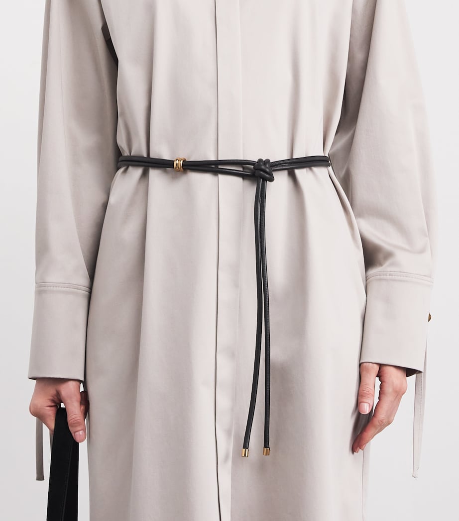Agnona Nappa Leather Rope Belt Black Image 2