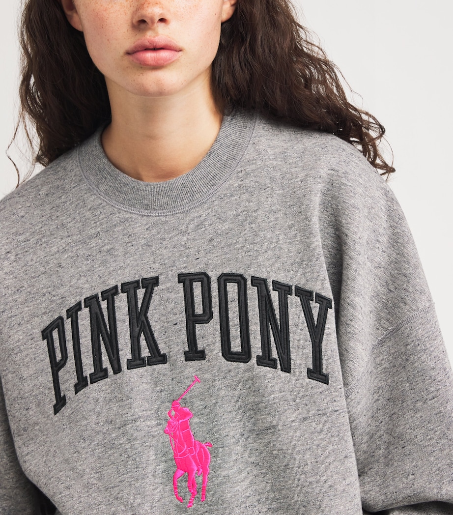 Cotton-Blend Pink Pony Sweatshirt DARK VINTAGE HEATHER Image 6