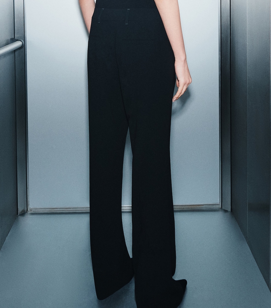 Marella Womens Satin Bootcut Trousers Black Image 3