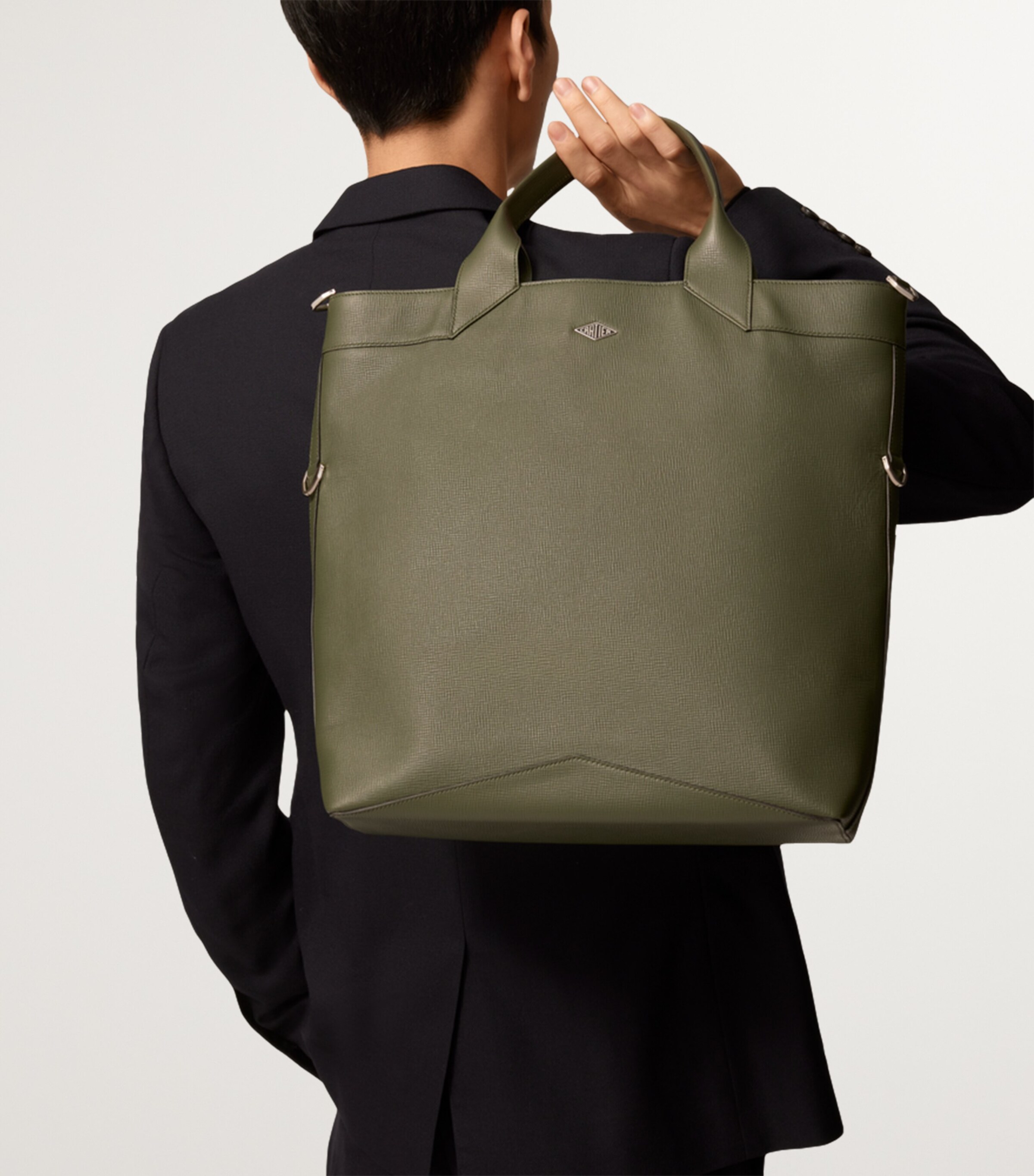 Cartier Small Leather Losange Tote Bag Khaki Image 5