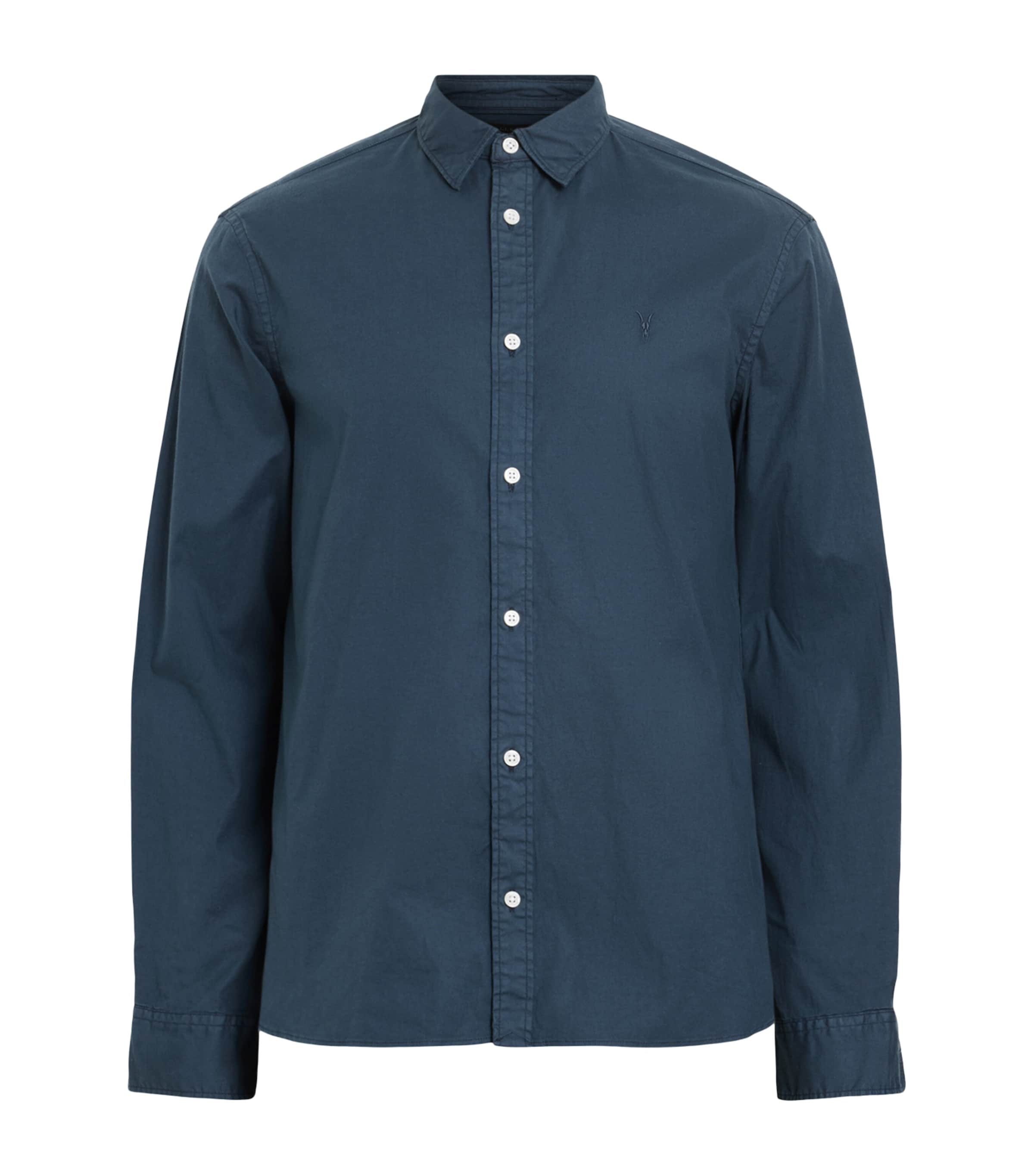 Allsaints Cotton Hawthorne Shirt In Garnet Blue