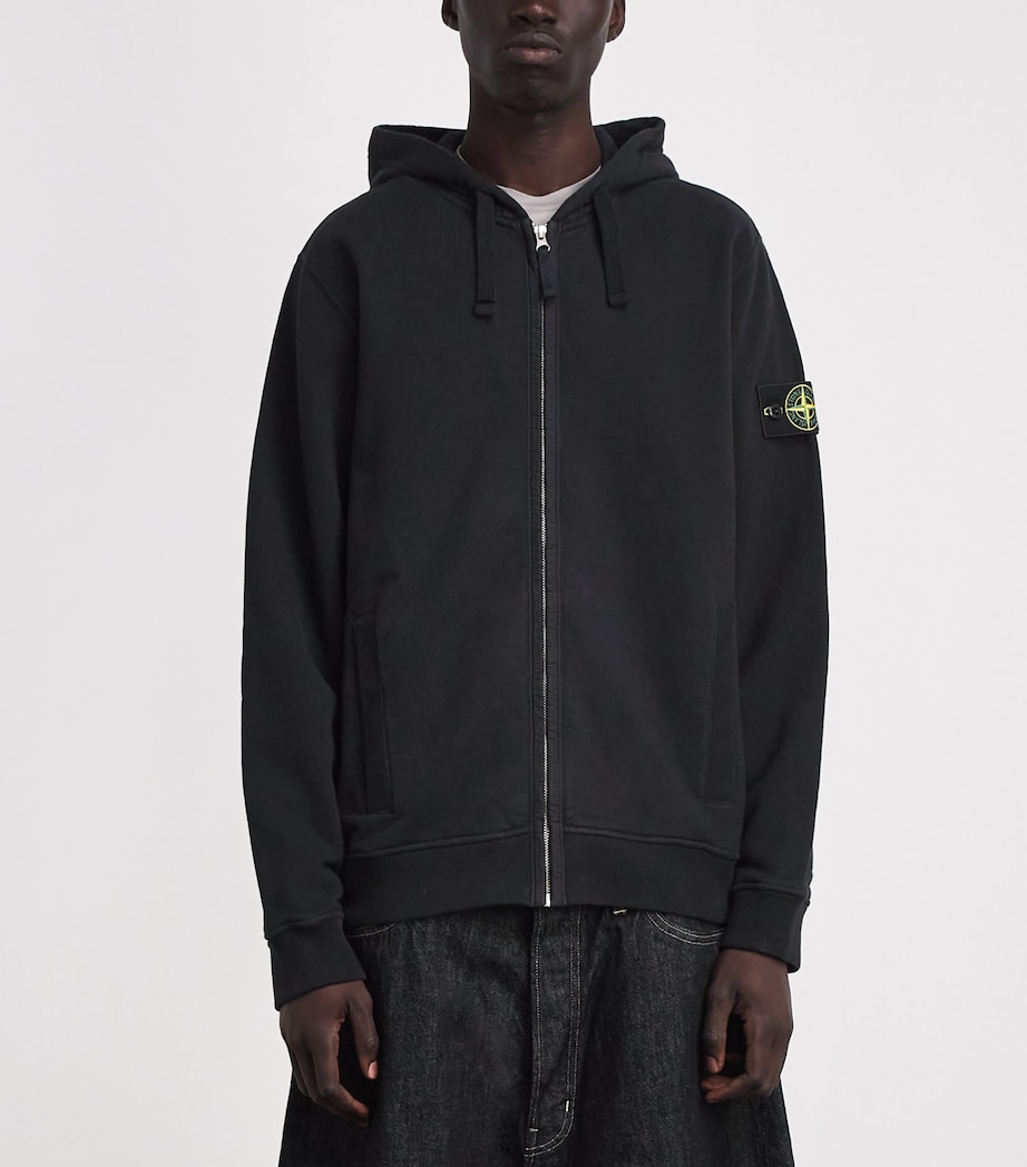 Stone Island Mens Organic Cotton Compass Hoodie Image 4