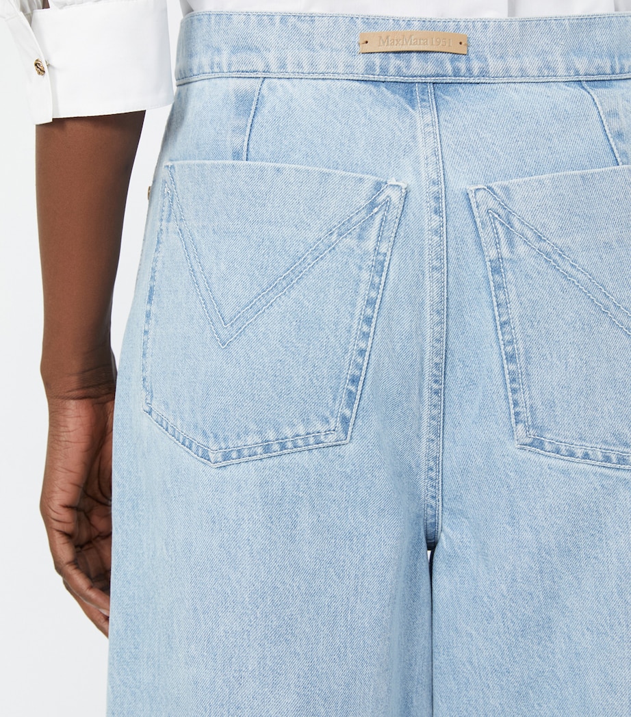 Max Mara Womens Wide-Leg Jeans Light Blue Image 5
