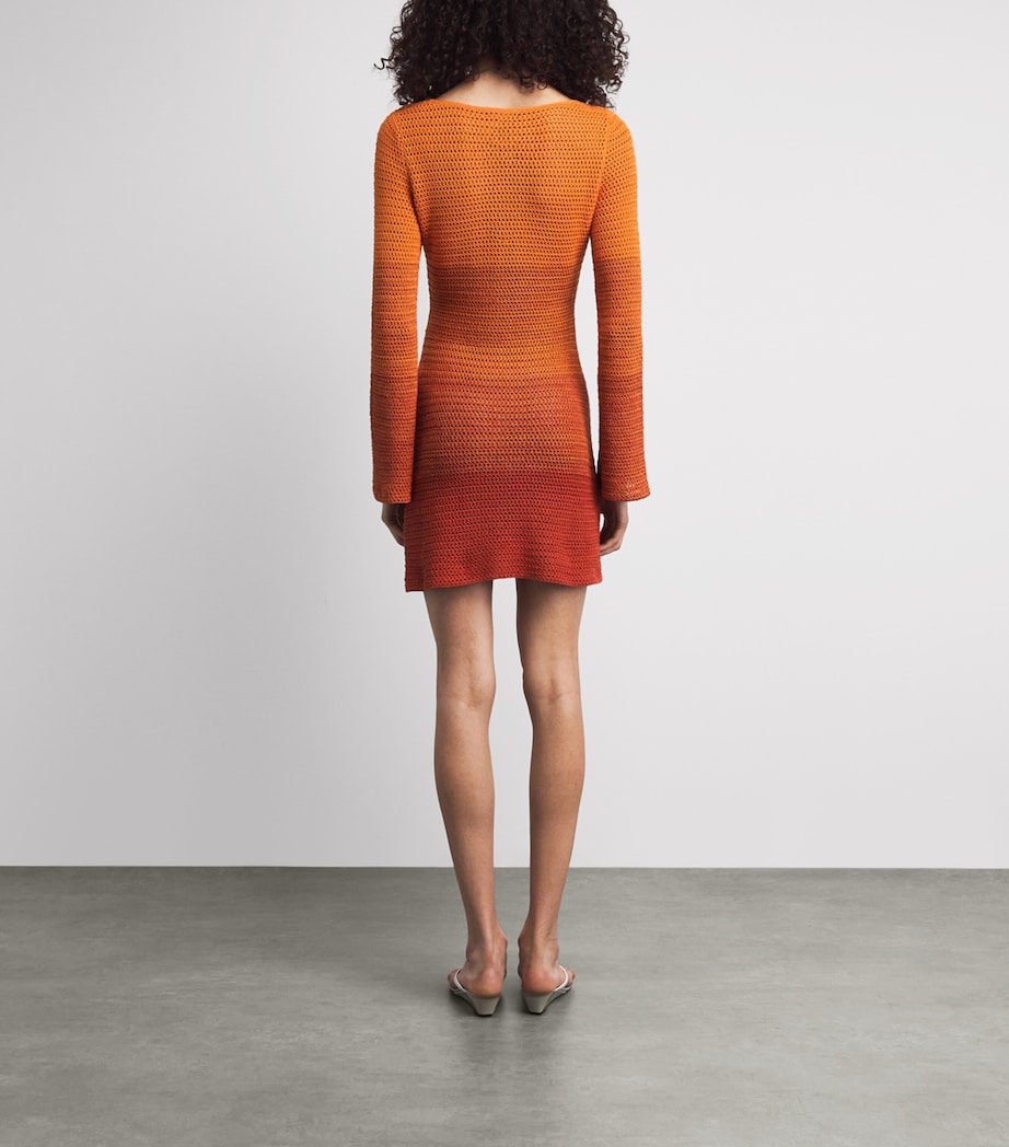ESCVDO Womens Crochet Mishi Mini Dress Sunset Image 4