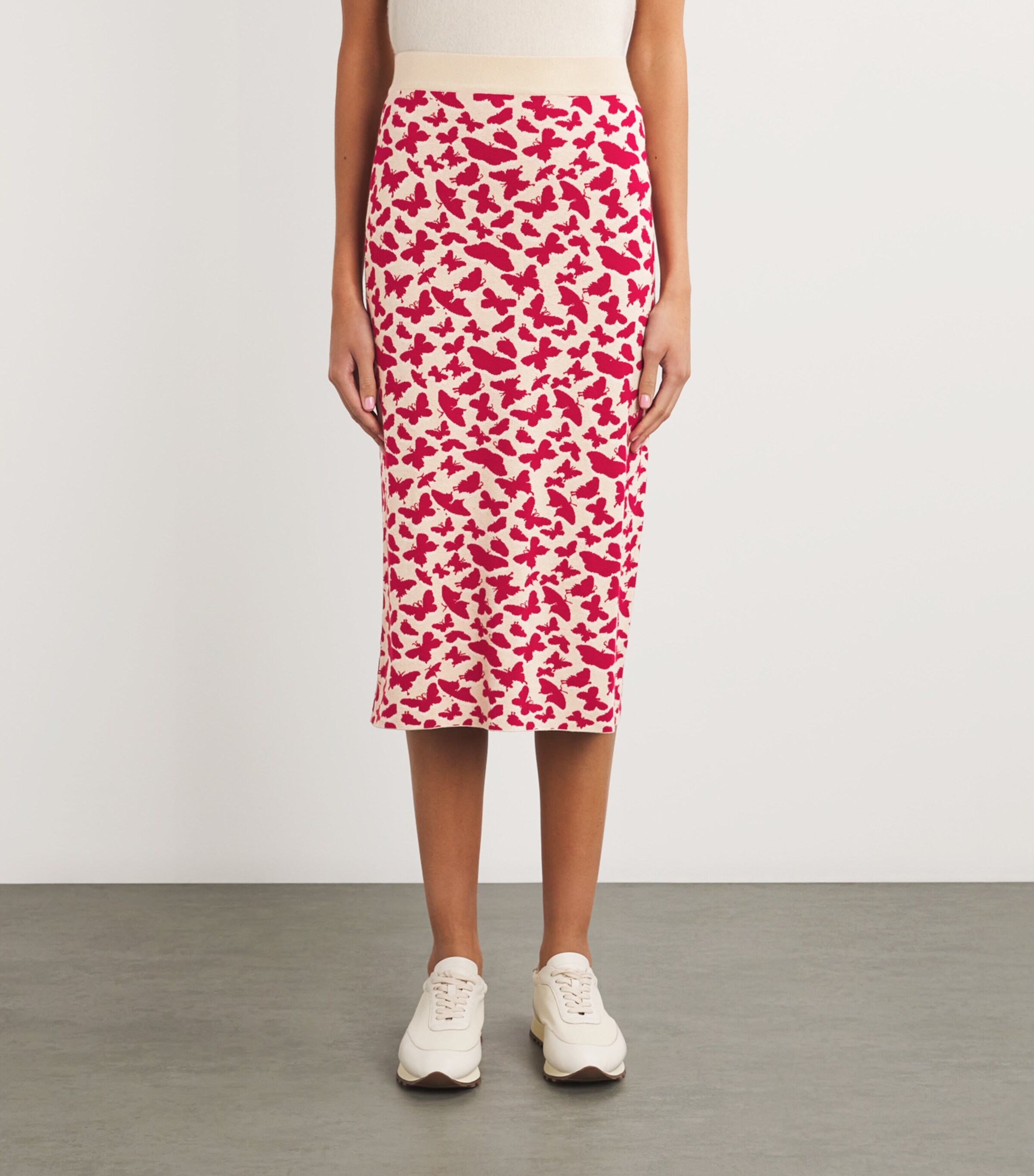 Weekend Max Mara Knitted Butterfly-Jacquard Midi Skirt