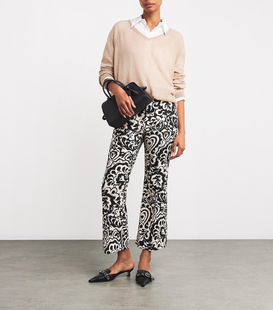 Stretch-Cotton Canvas Patterned Trousers BLACK Image 2