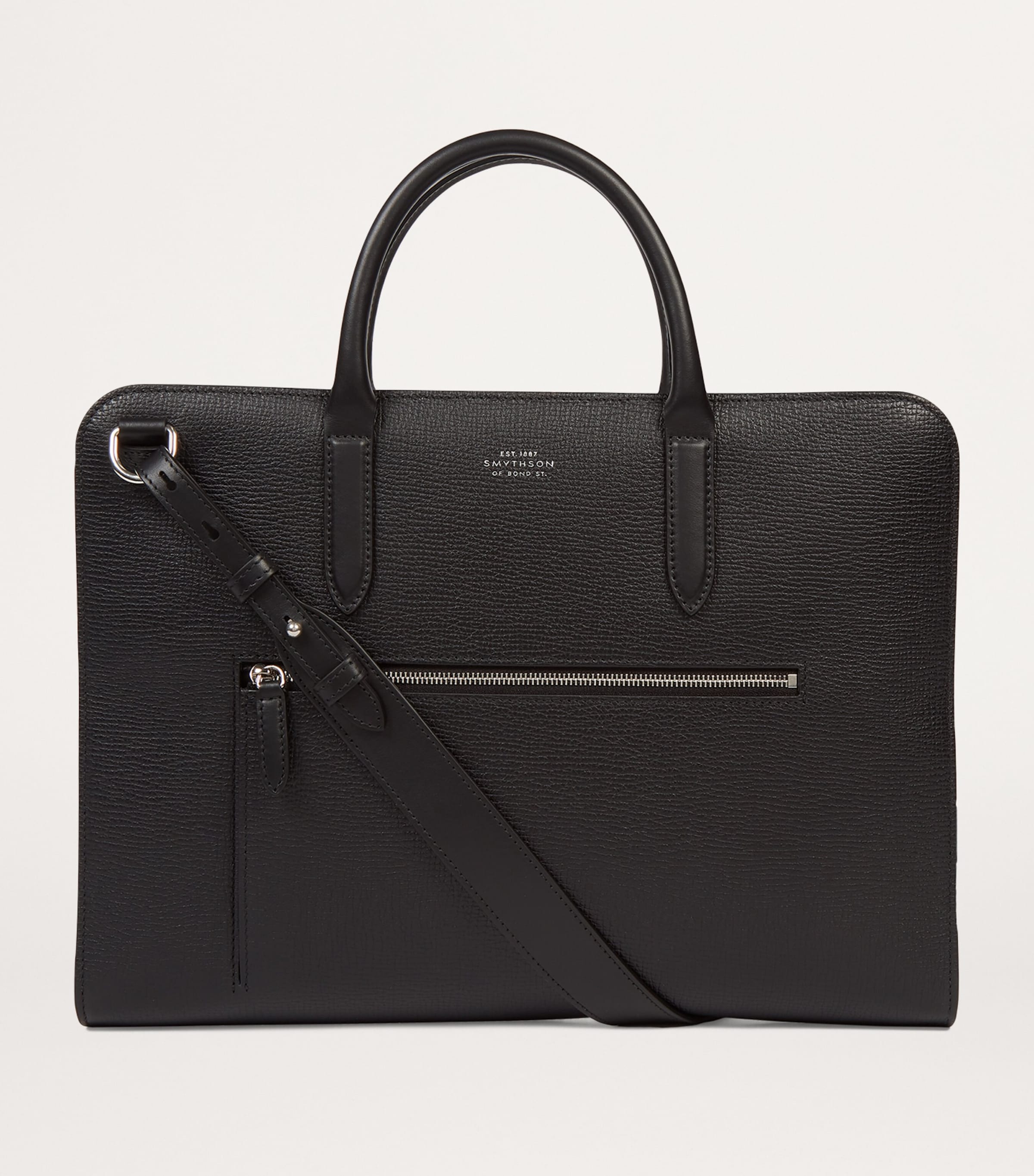 Leather Ultra Slim Briefcase BLACK Image 2