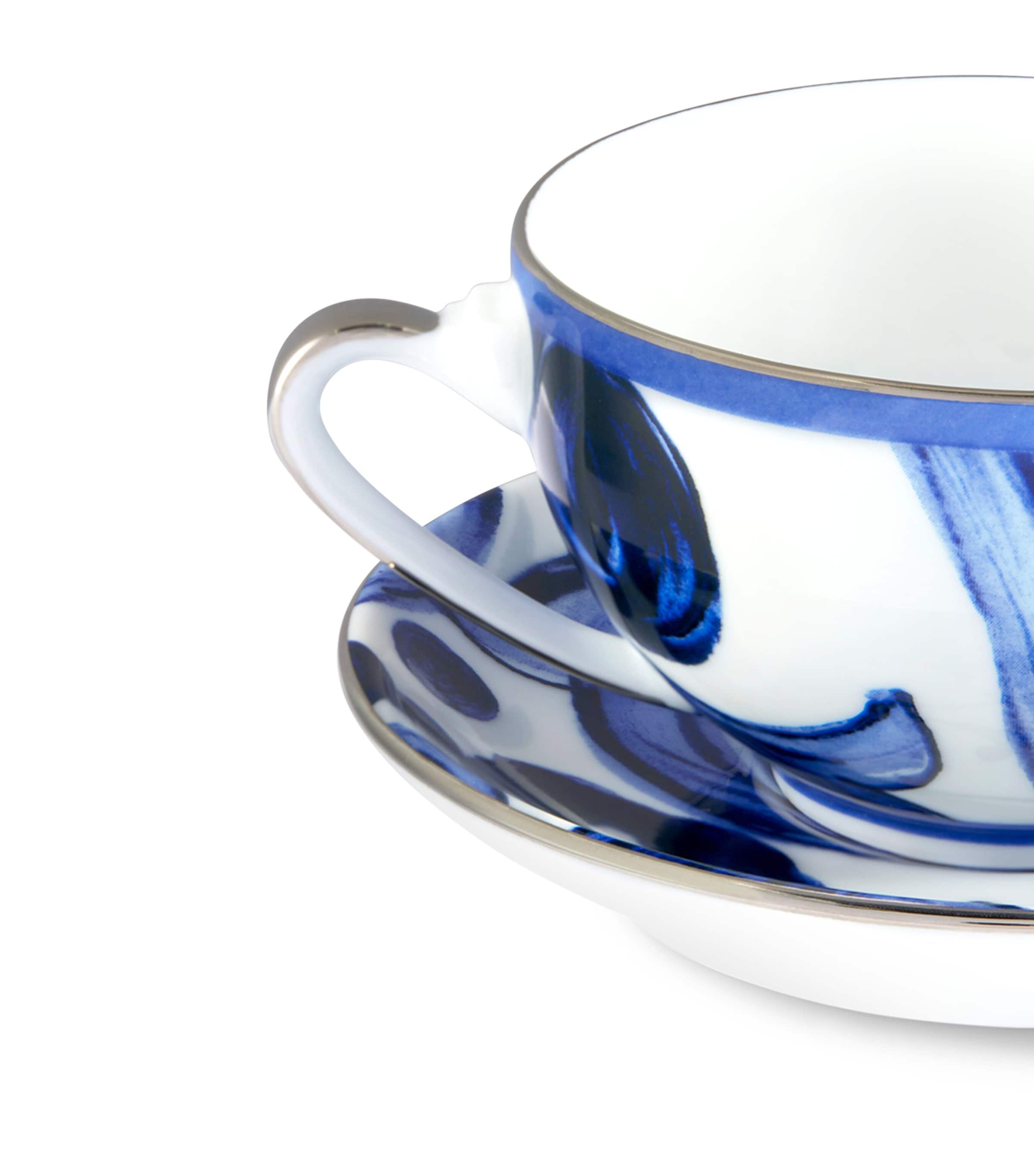 Dolce&Gabbana Casa Porcelain Blu Mediterraneo Teacup and Saucer Blu Mediterran Image 5