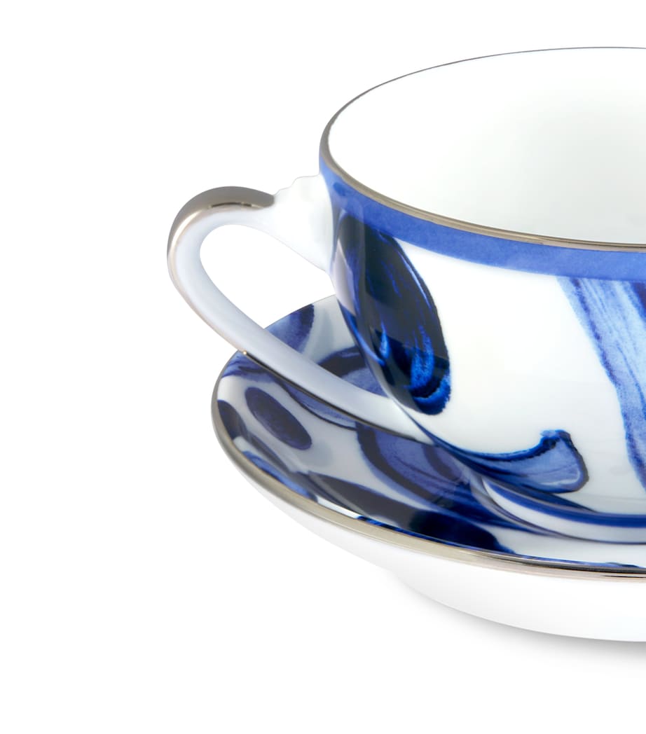 Dolce&Gabbana Casa Porcelain Blu Mediterraneo Teacup and Saucer Blu Mediterran Image 5