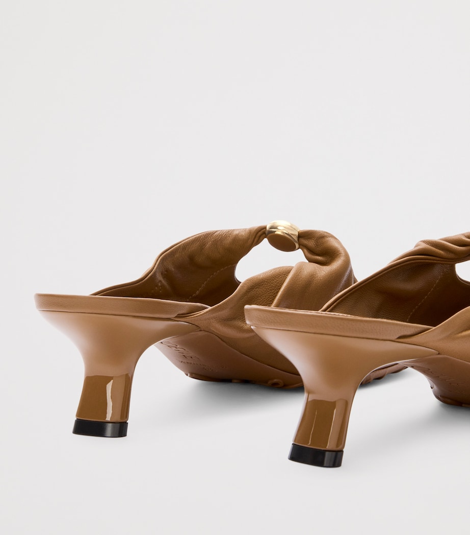 Lambskin Pebble Soft Heeled Mules 45 OAK Image 5