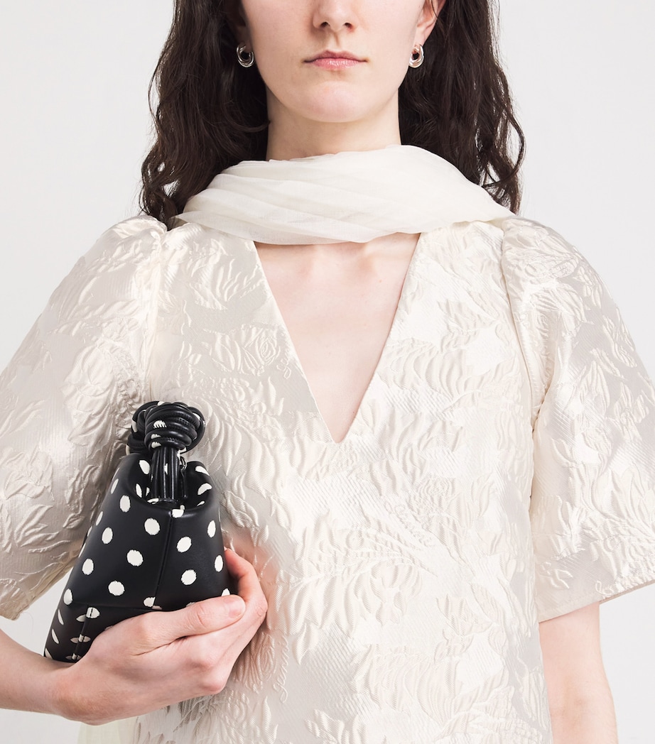 Satin Jacquard Mini Dress 135 EGRET Image 4