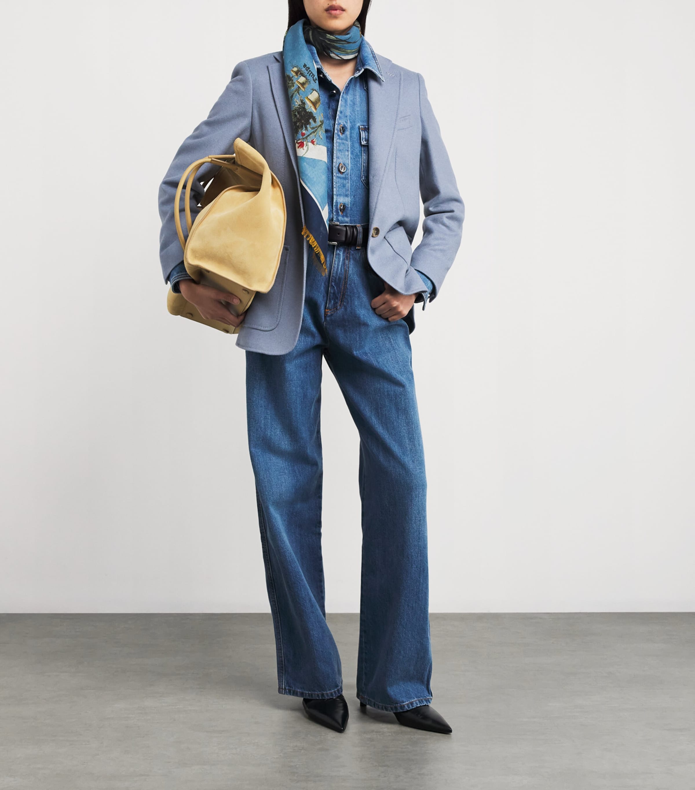 Leather Belt Suspenders BLACK Image 3