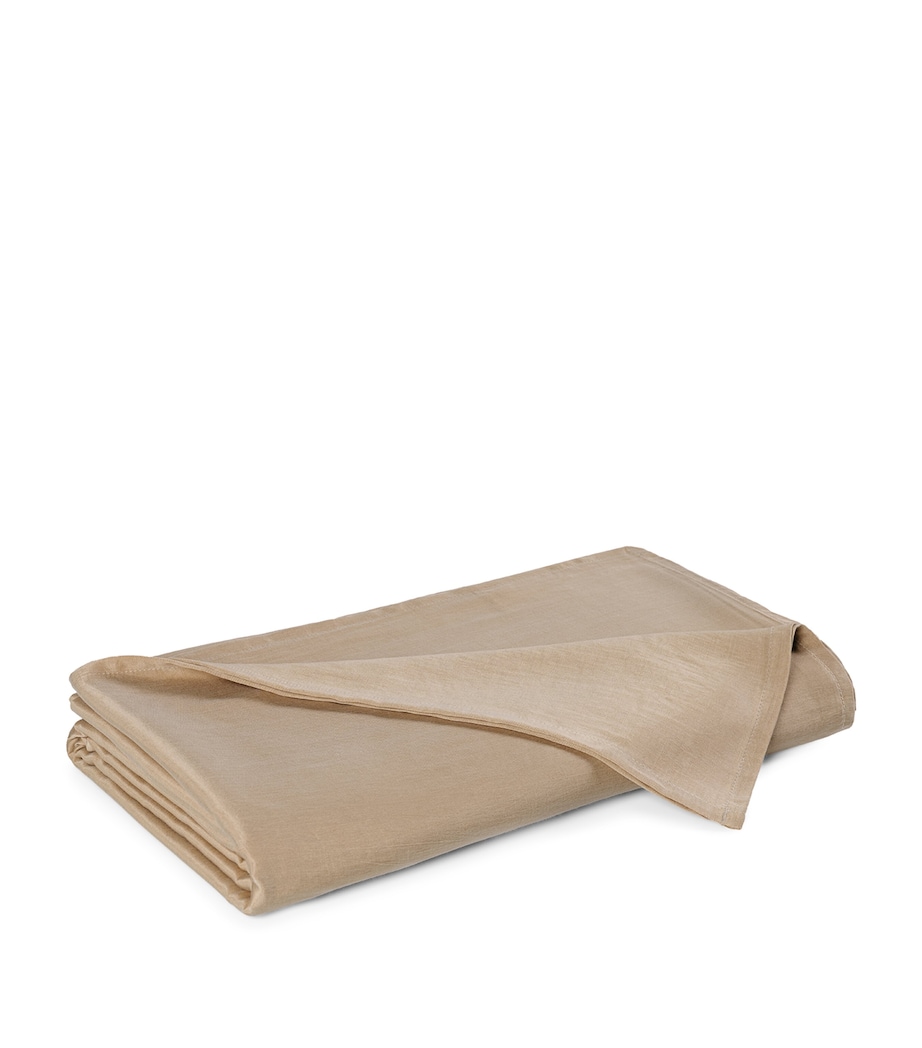 Alya Blossom Super King Flat Sheet (270cm x 310cm) FLAX Image 1