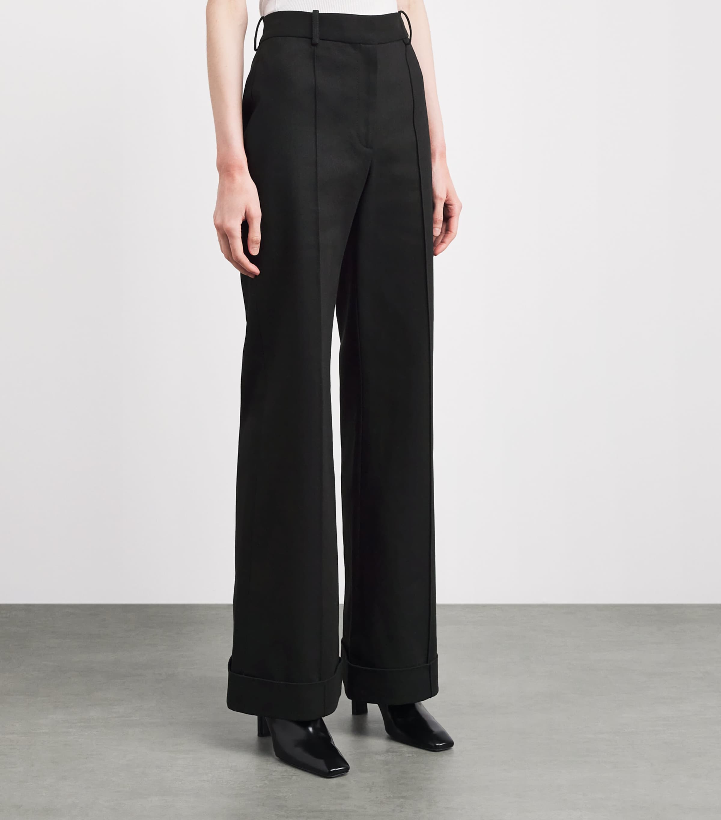 Adam Lippes Womens Denim Deeda Tailored Trousers Black Image 4