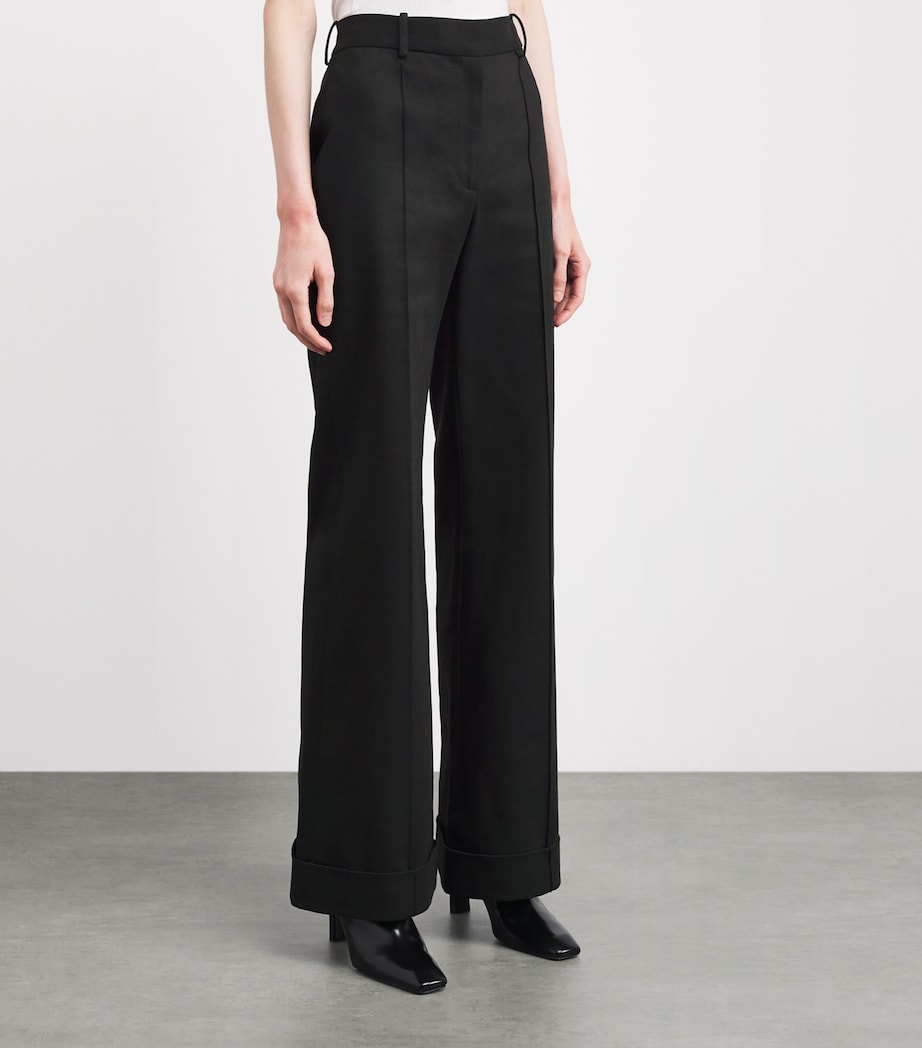 Adam Lippes Womens Denim Deeda Tailored Trousers Black Image 4