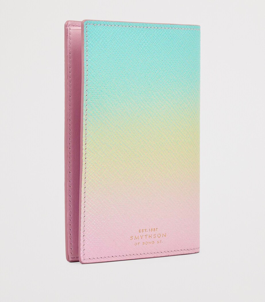 Smythson Panama Leather Rainbow Passport Cover Pearl Pink Image 3
