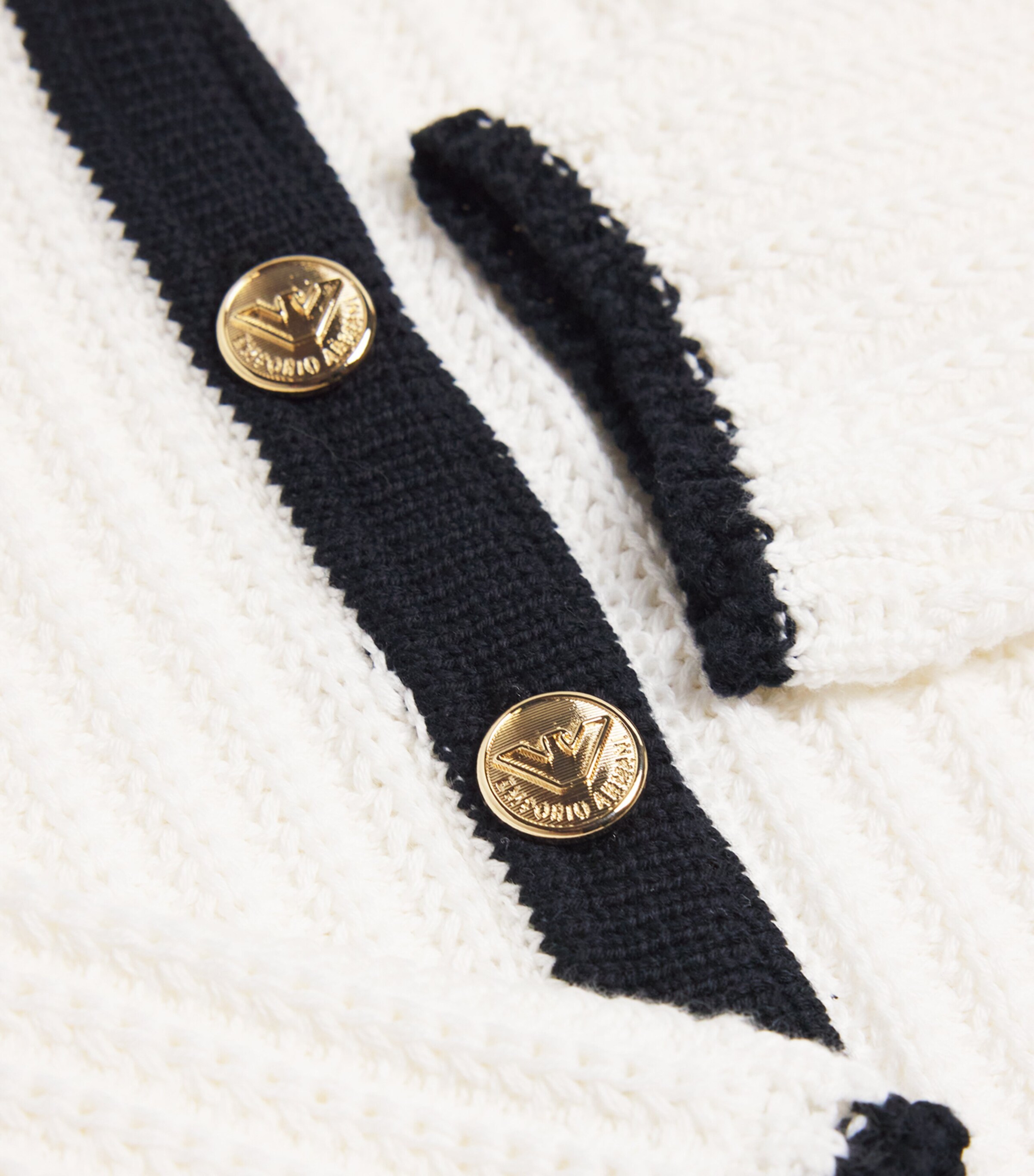 Emporio Armani Kids Cotton Knit Cardigan (4-14 Years) Off White Image 4