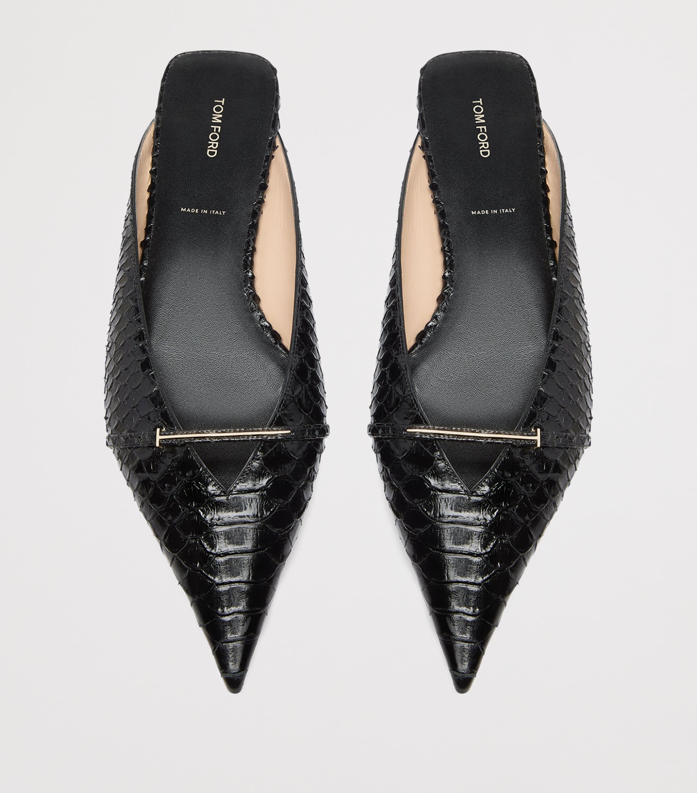 TOM FORD Python-Embossed Leather Julianne Mules Naa Image 4