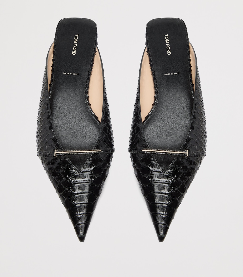 TOM FORD Python-Embossed Leather Julianne Mules Naa Image 4