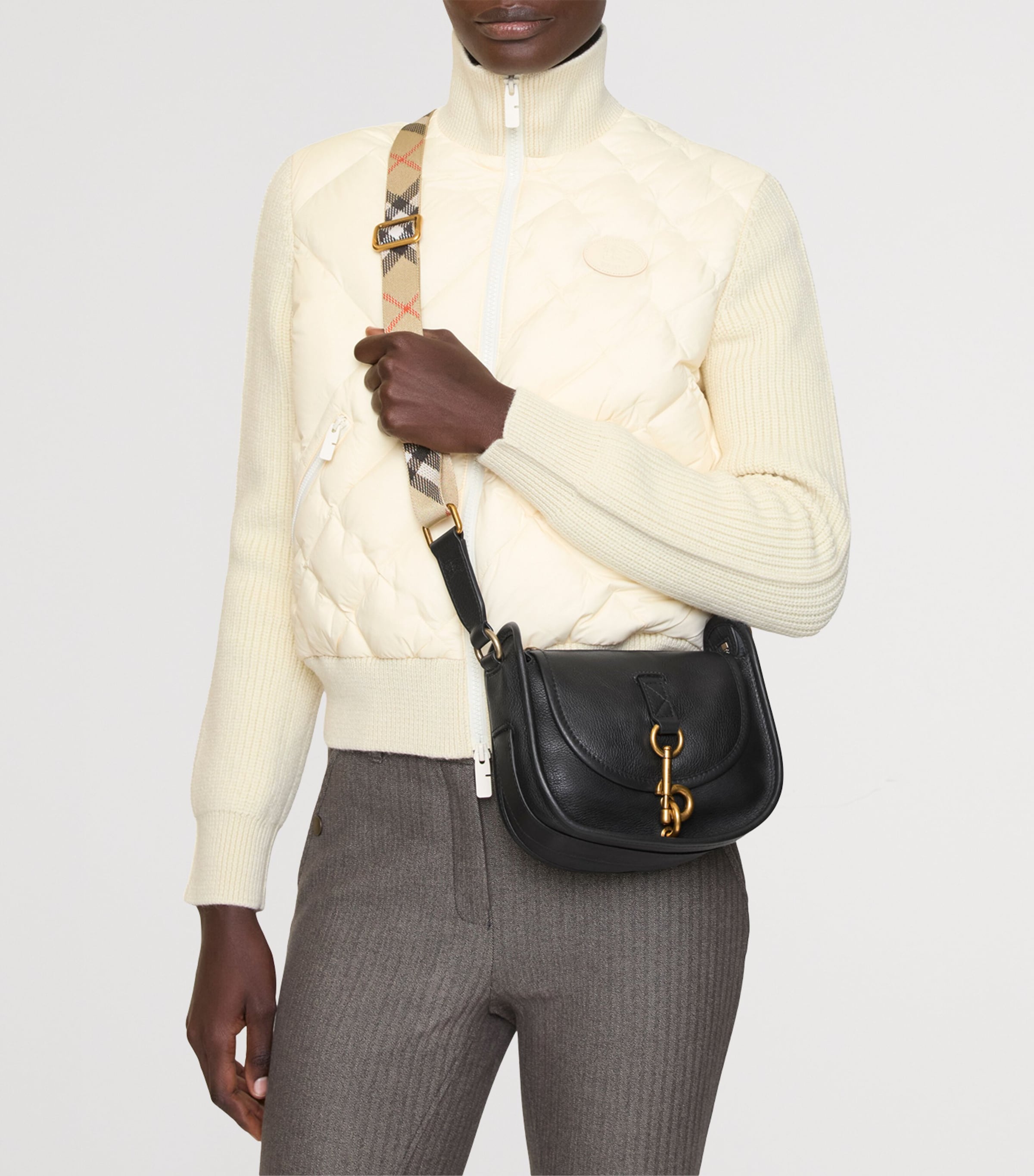 Mini Calfskin B Clip Messenger Bag BLACK Image 2