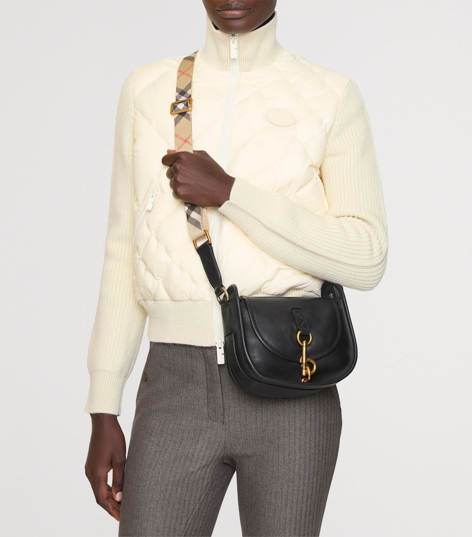 Mini Calfskin B Clip Messenger Bag BLACK Image 2