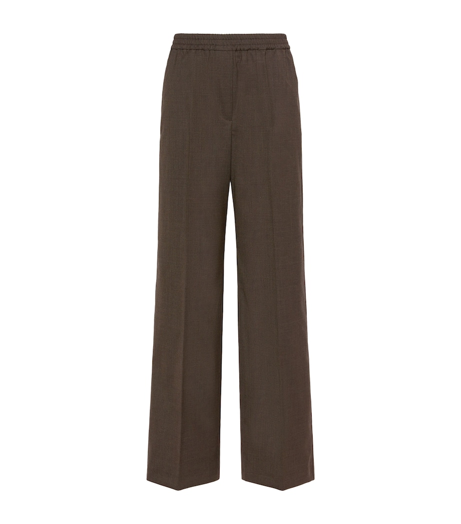 Weekend Max Mara Womens Wool-Blend Straight Trousers Brown Image 1
