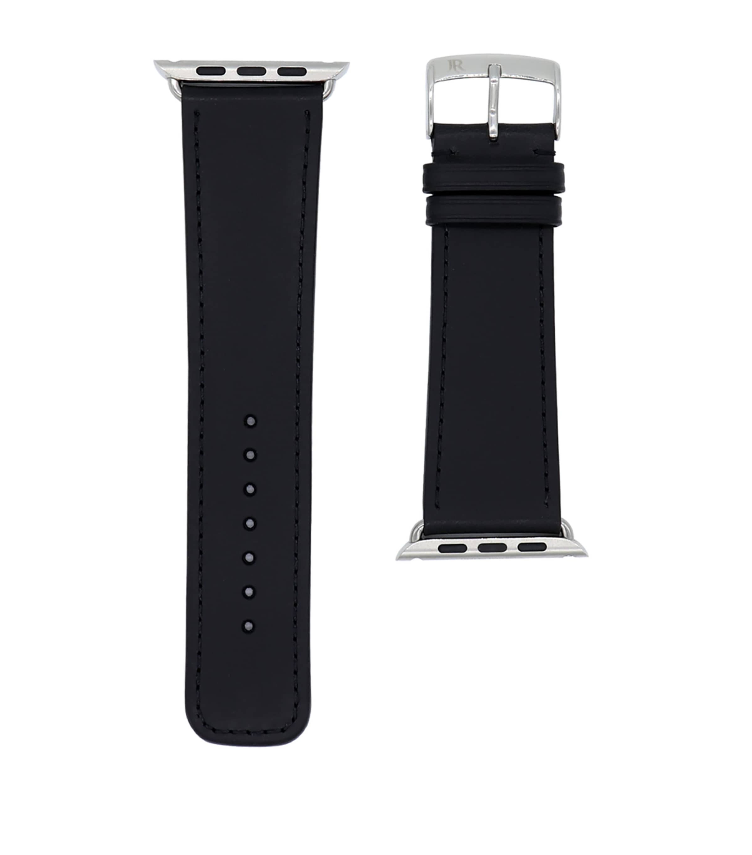 Jean Rousseau Leather Apple Watch Strap (38mm) Black Image 1