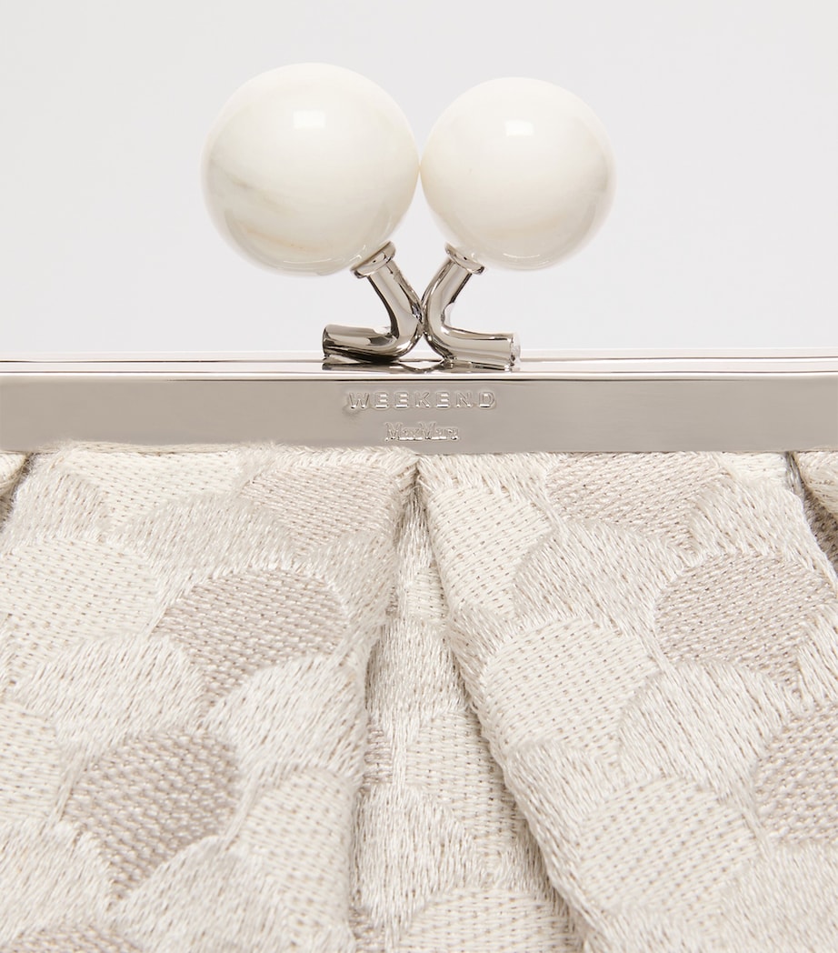 Weekend Max Mara Woven Jacquard Pasticcino Clutch Bag White Image 7