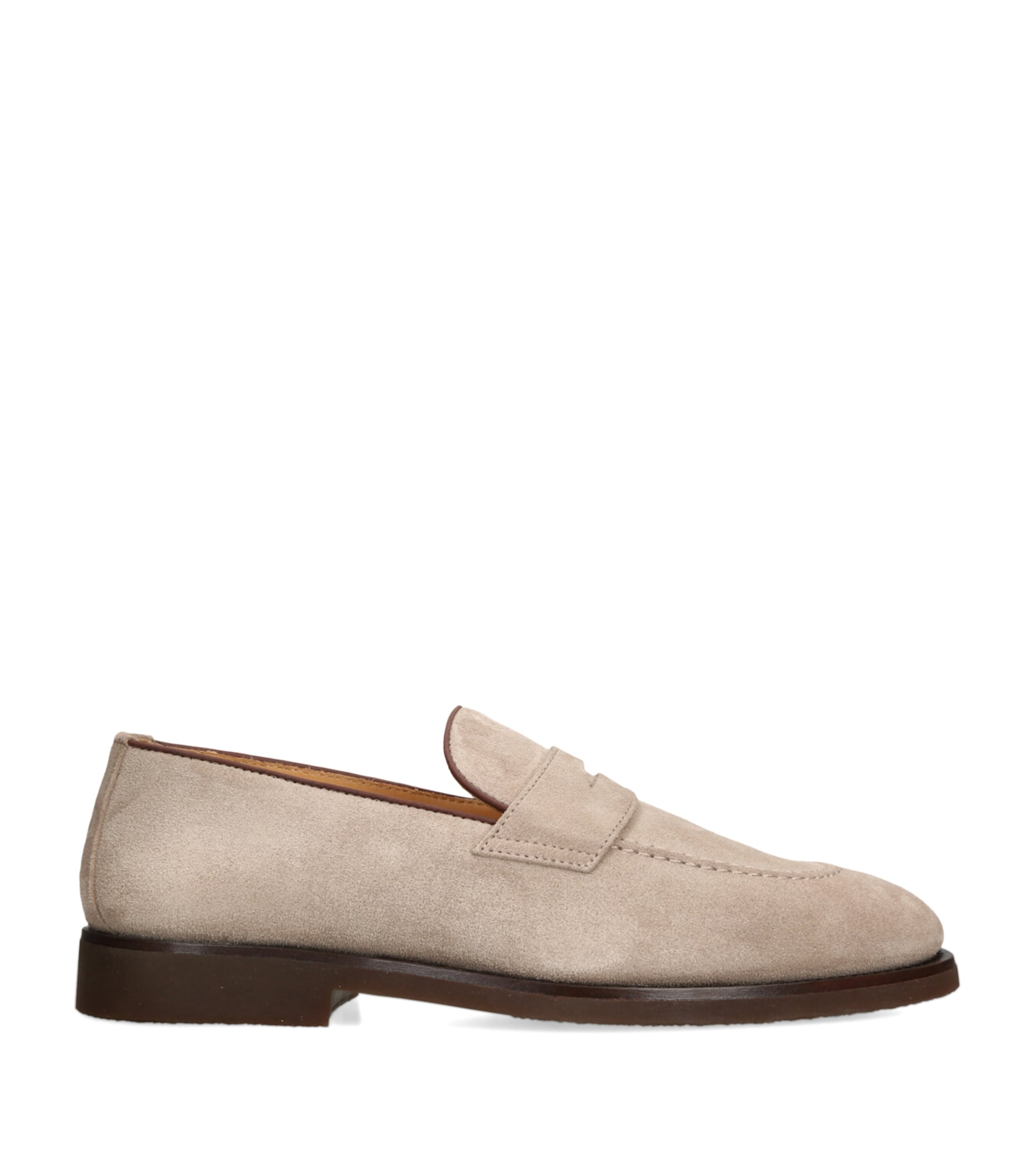 Suede Penny Loafers BEIGE Image 1