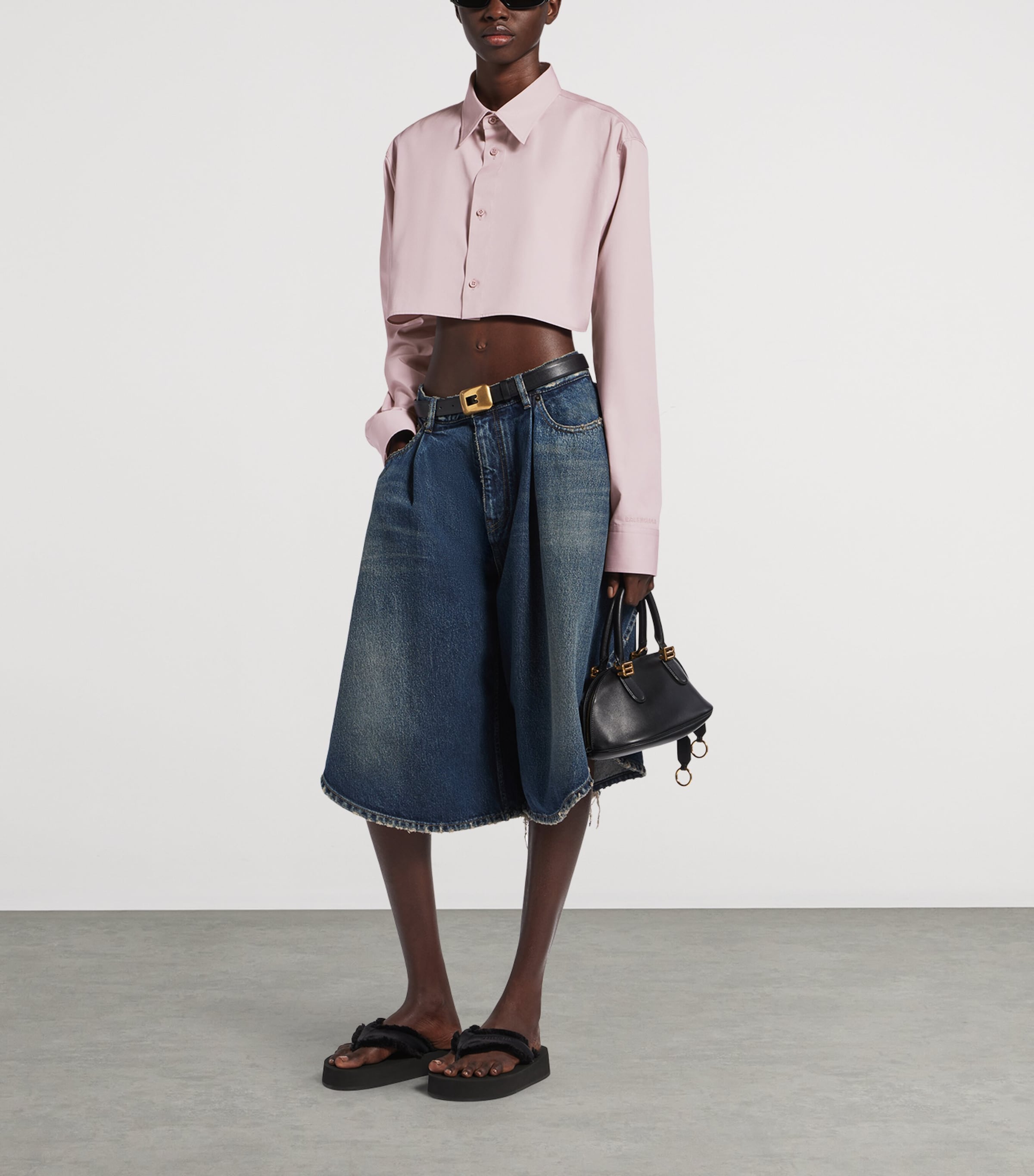 Balenciaga Womens Cotton-Silk Cropped Shirt Image 2