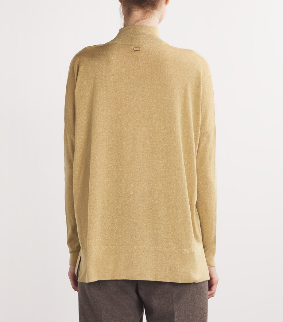Cashmere Metallic Rollneck Sweater G67 GOLD Image 4