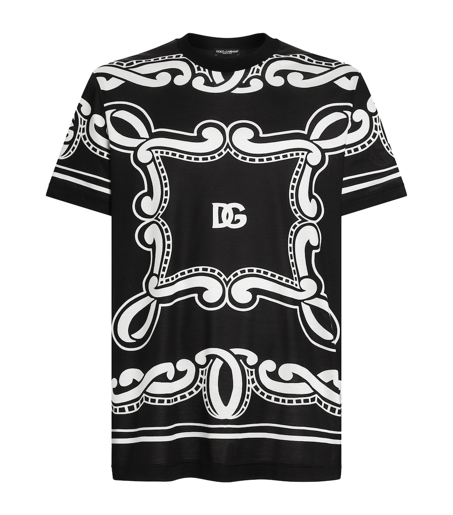 Silk Logo Print T-Shirt HN9RA-BANDANA NERO Image 1