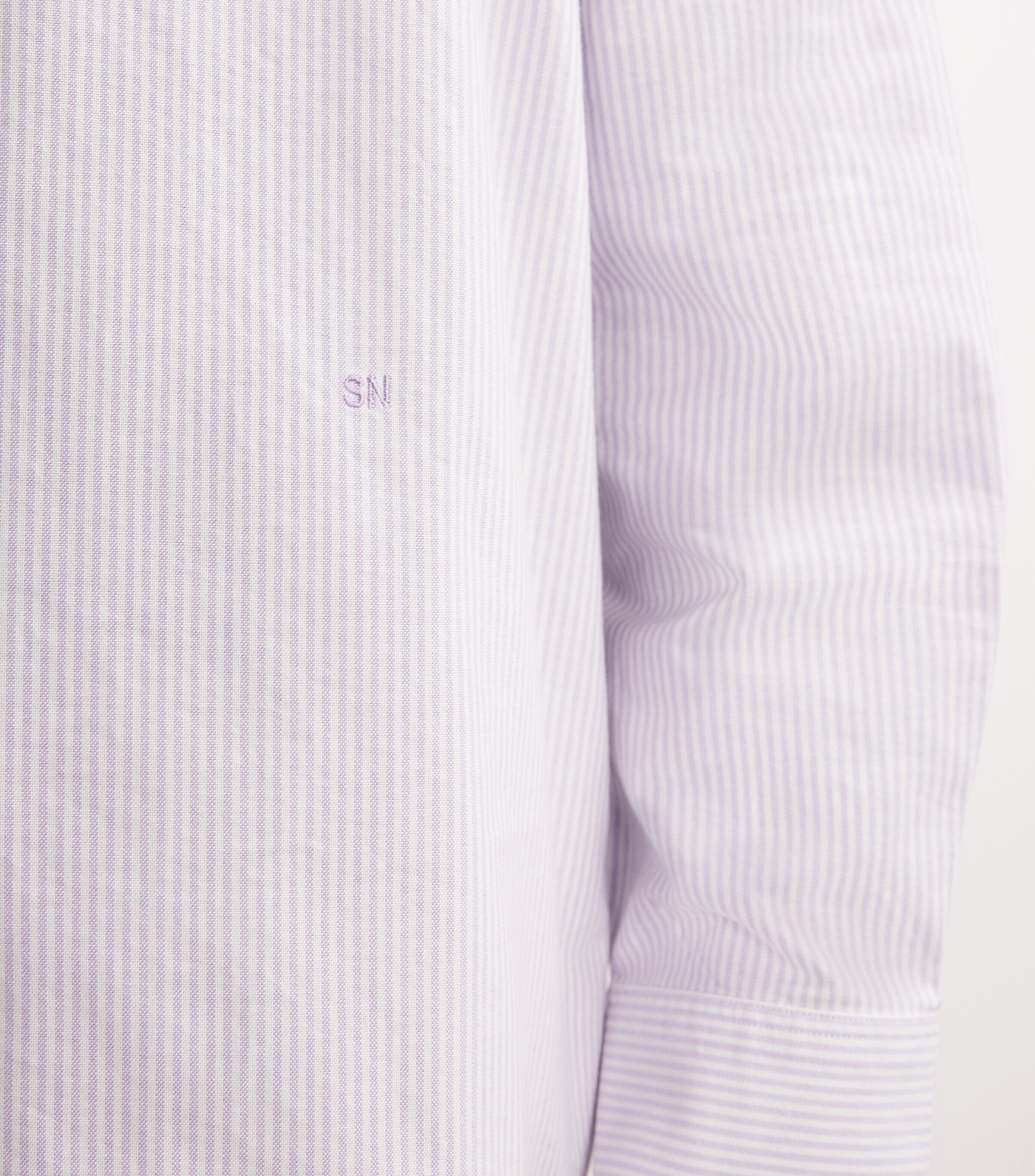Studio Nicholson Mens Cotton Striped Ruskin Oxford Shirt Lilac Stripe Image 6