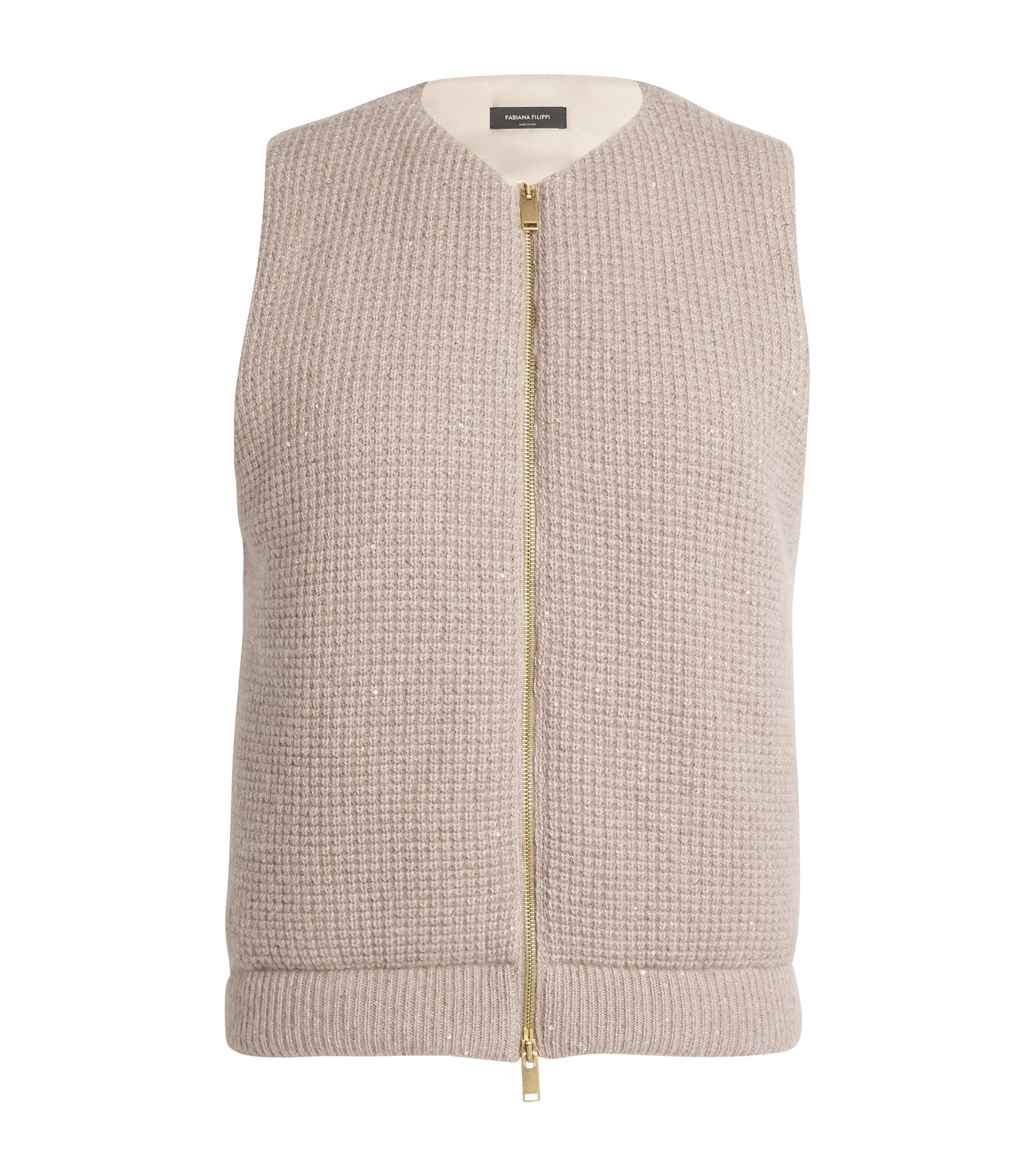 Fabiana Filippi Knitted Padded Gilet In Neutral