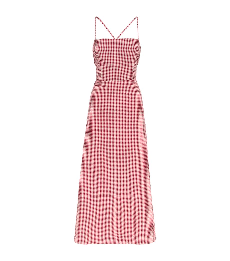 Gingham Halterneck Lori Midi Dress RED GINGHAM Image 1