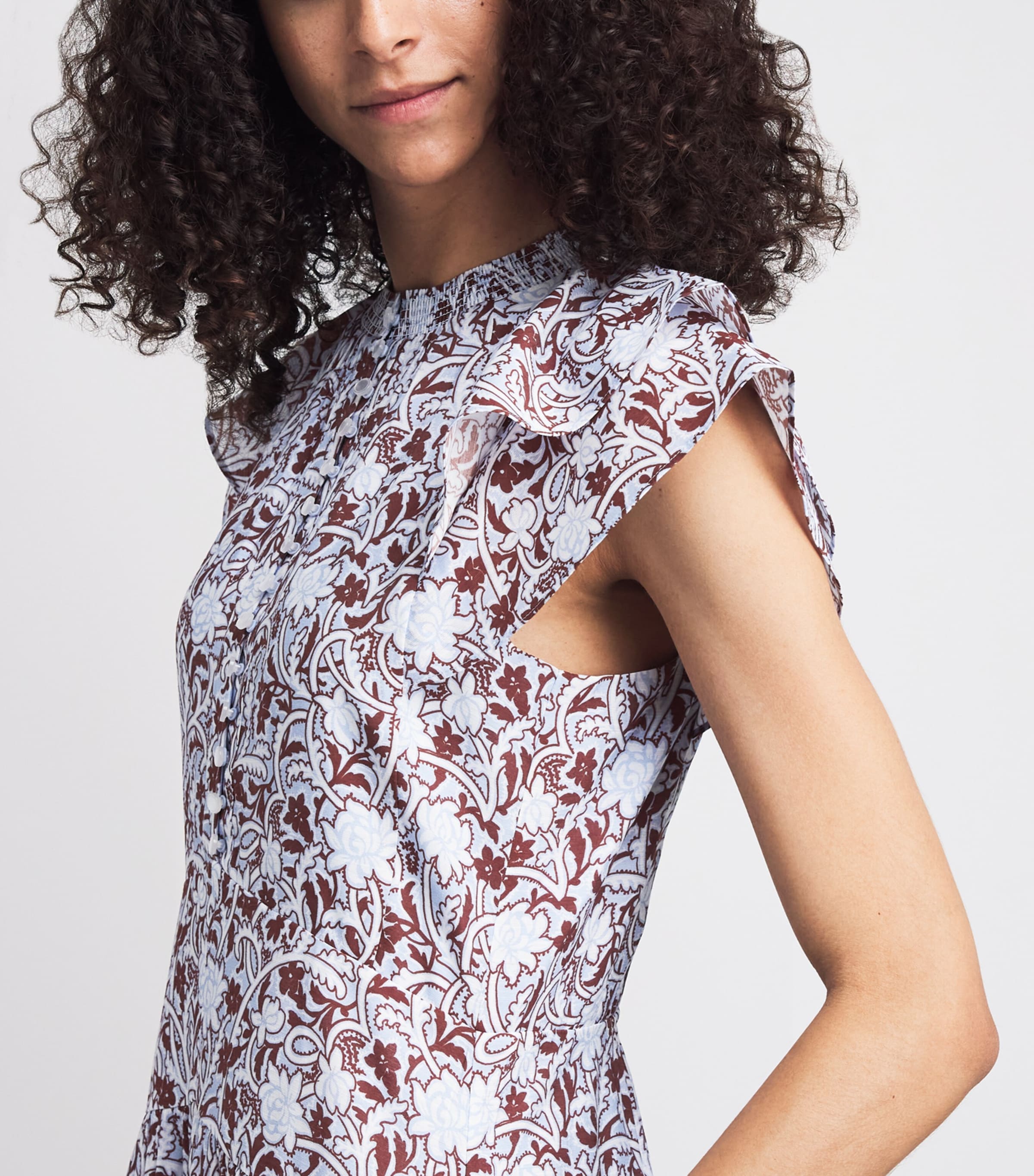 ME+EM Womens Floral Midi Dress Blue Multi Image 5