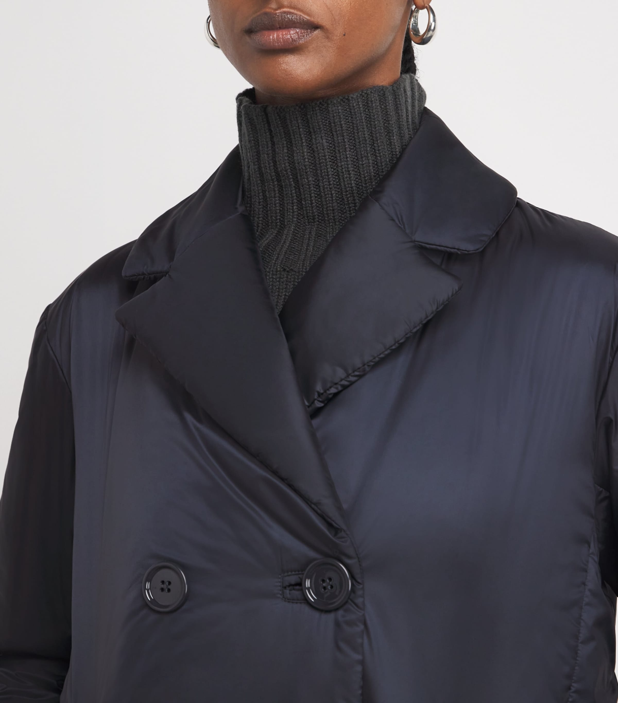 Padded Double-Breasted Jacket MIDNIGHTBLUE Image 6