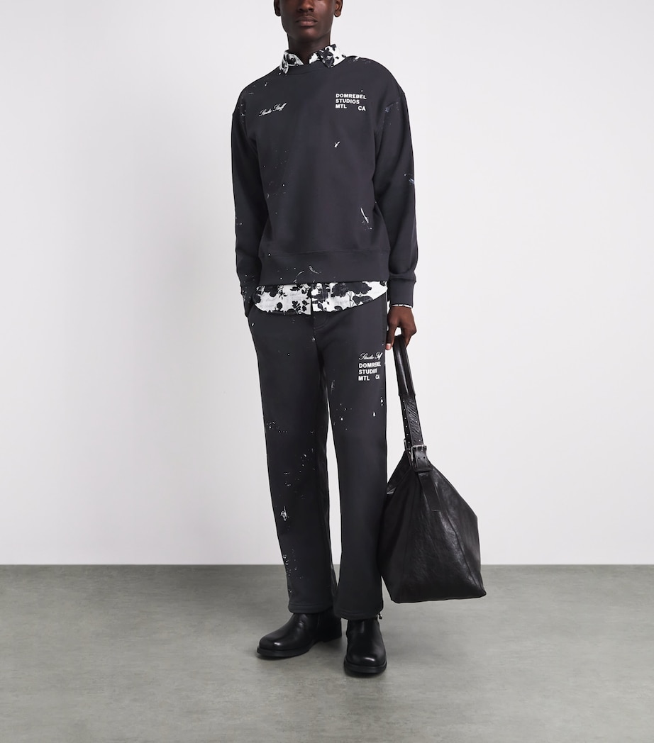 DOMREBEL Mens Cotton Staff Sweatshirt Old Black Image 2