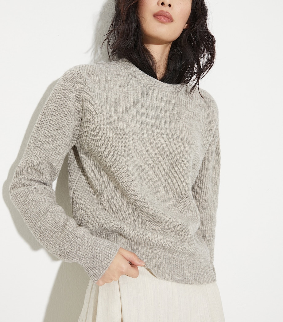 Cotton-Blend Rib-Knit Sweater SAND Image 3
