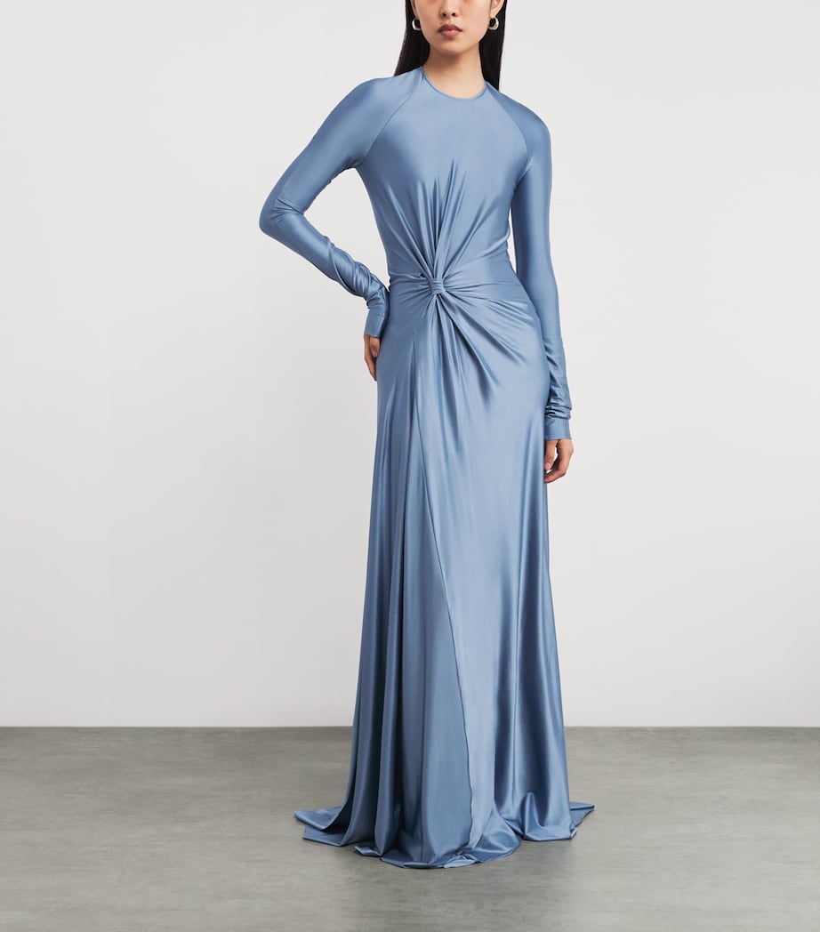 Satin Twist-Waist Gown 8234 STONE Image 2