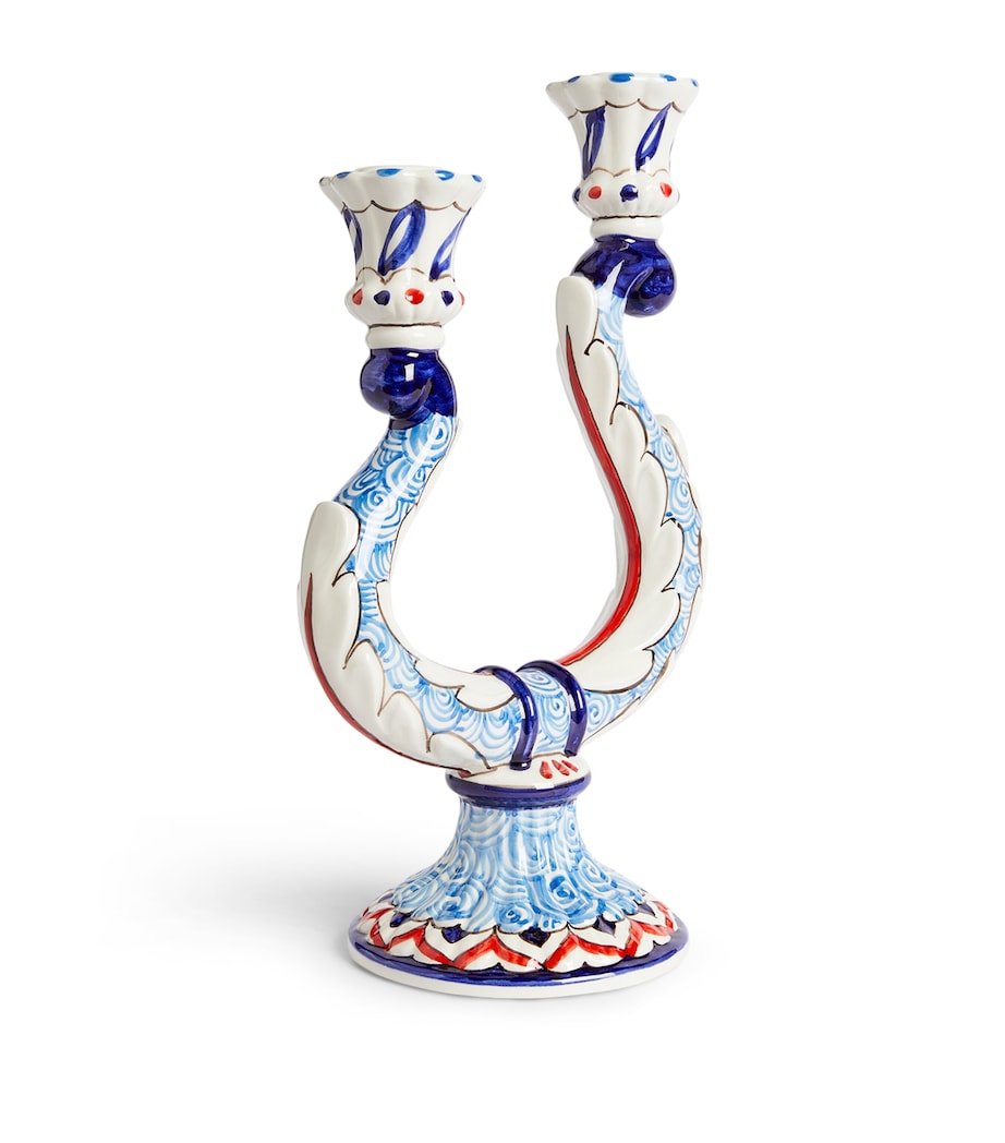 Les-Ottomans Turquerie Candlestick Holder (30cm) Blue Image 2
