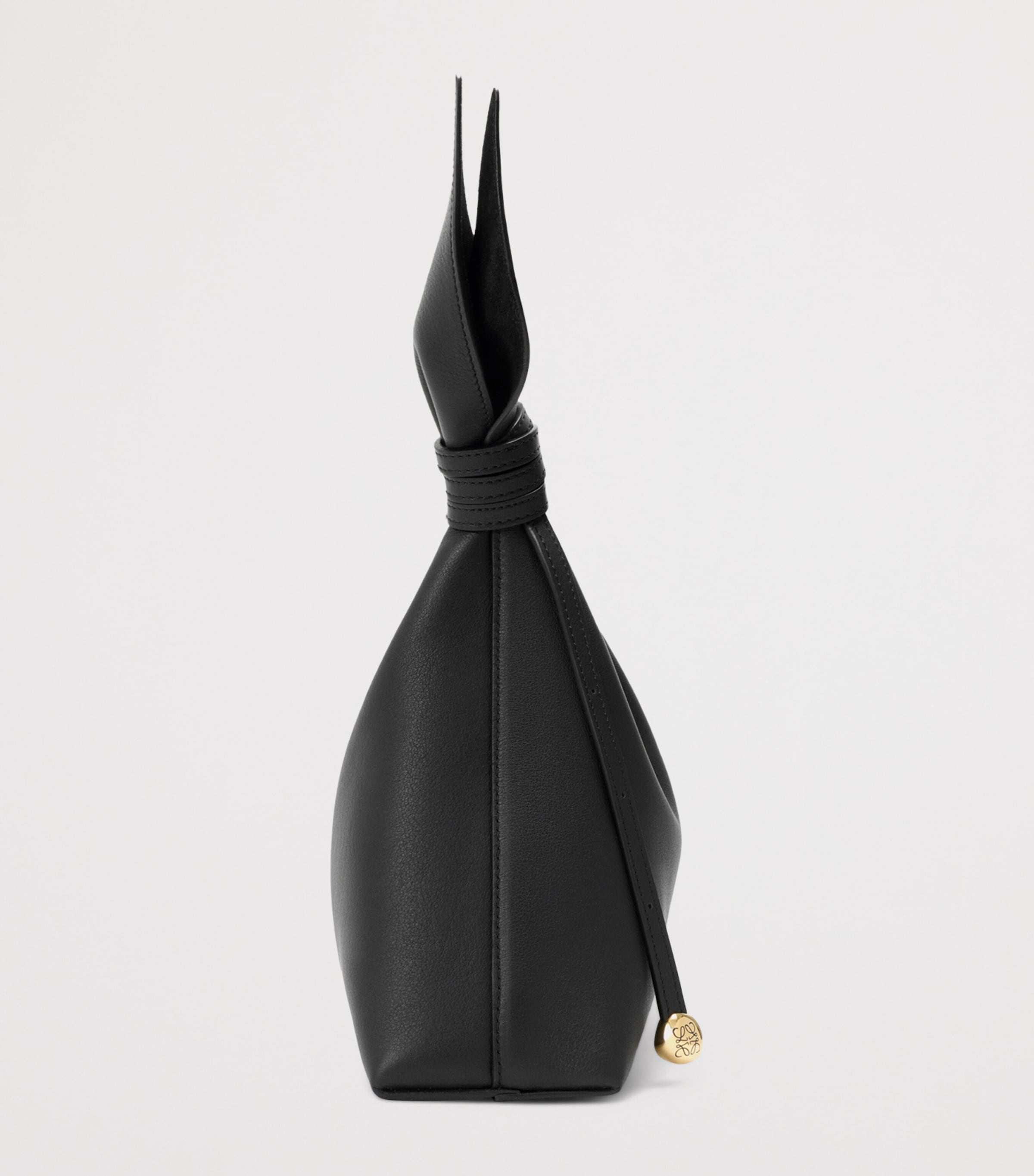 LOEWE Medium Leather Scarf Shoulder Bag Black Image 4