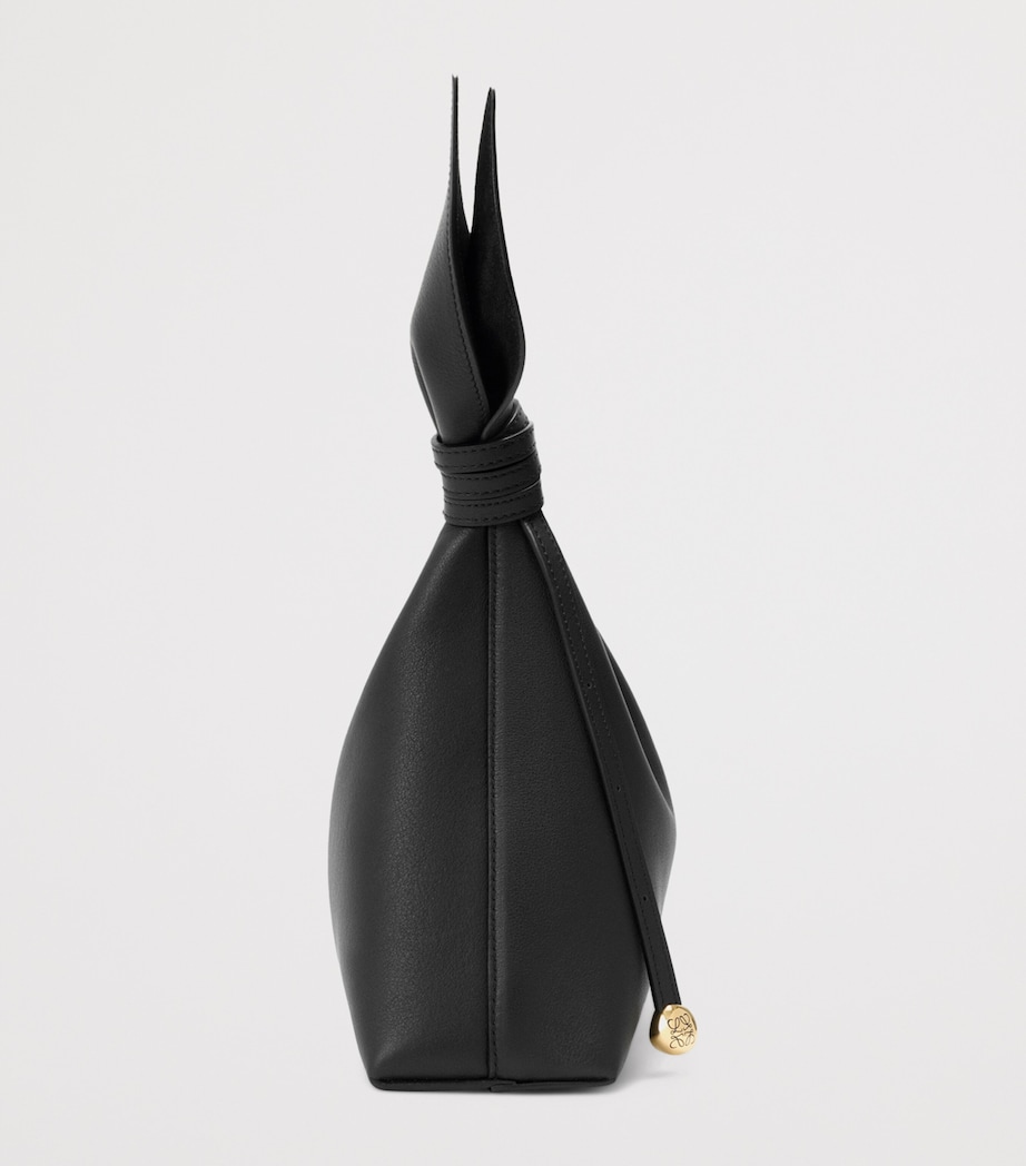 LOEWE Medium Leather Scarf Shoulder Bag Black Image 4