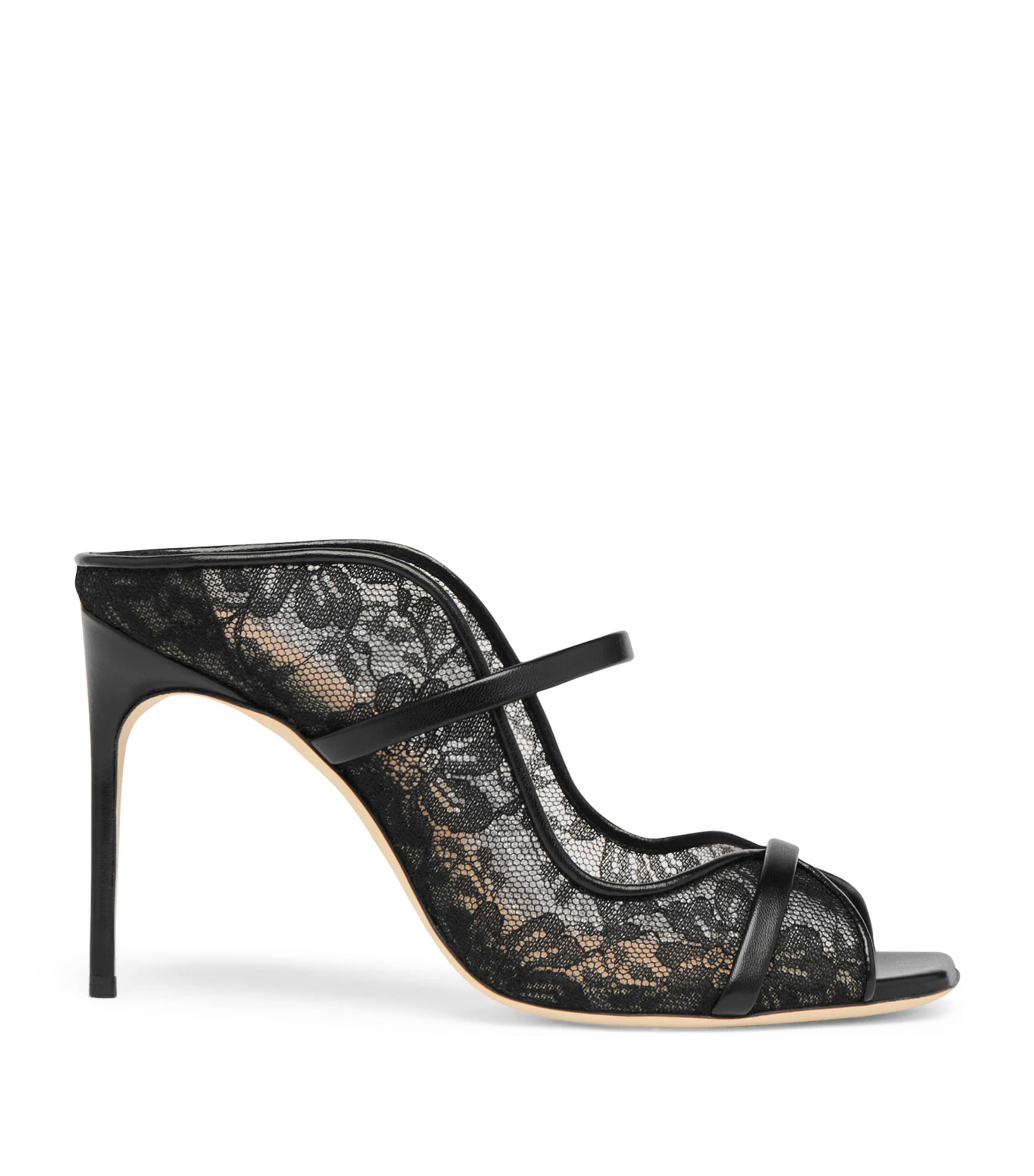 Lace Noah Heeled Sandals 90 BLACK Image 1