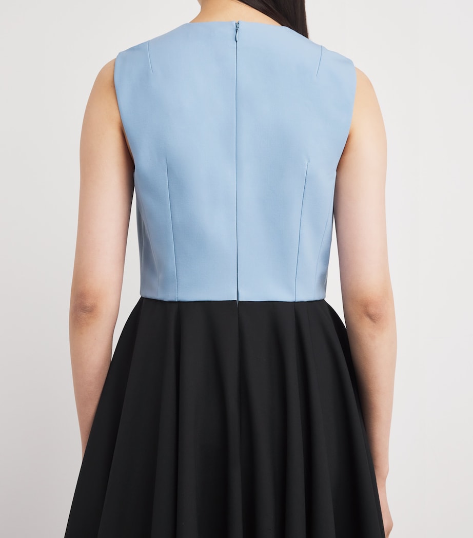 Wool-Blend Federica Midi Dress DUCK EGG/BLACK Image 5