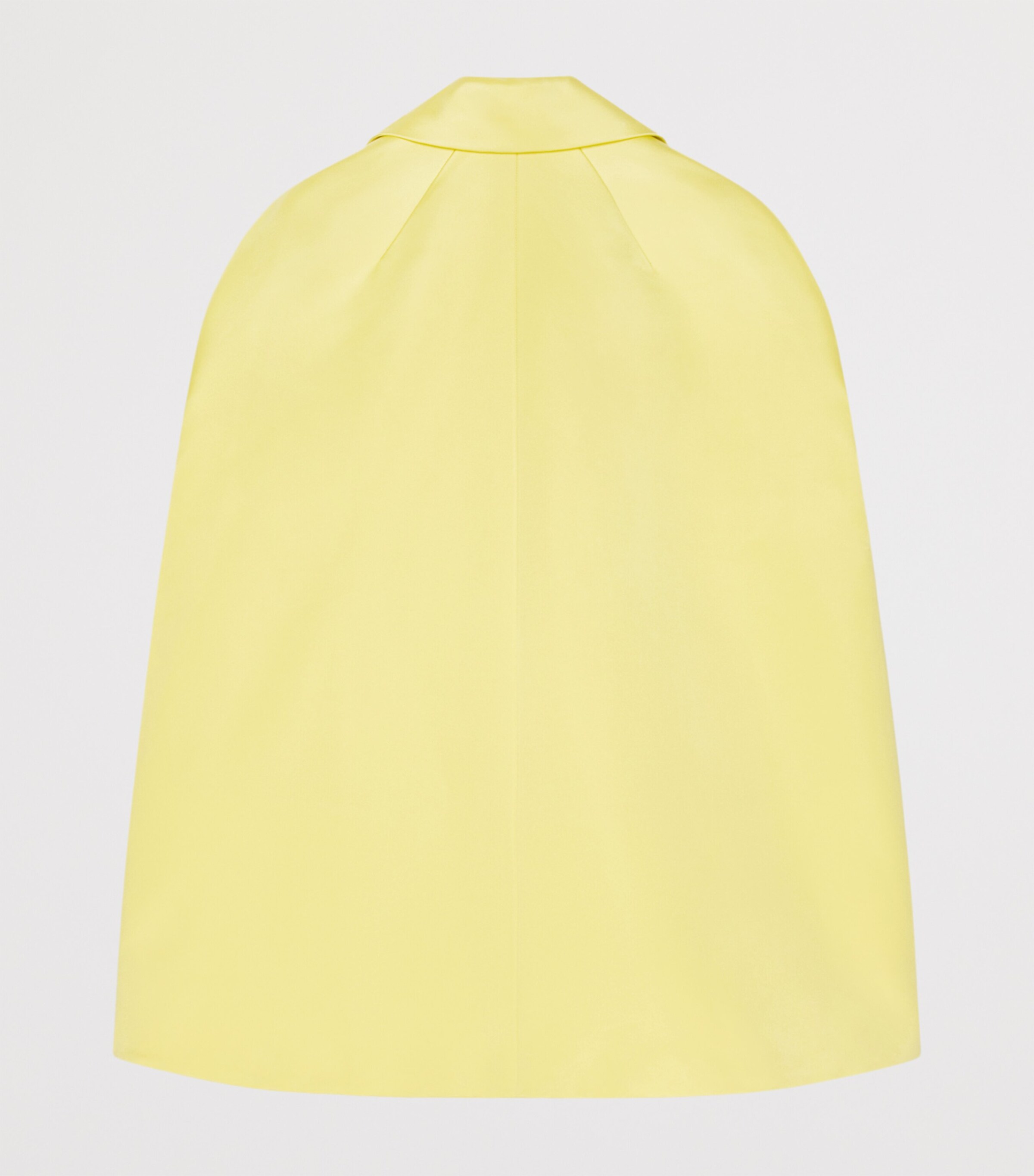 Silk Belted Cocoon Short Coat ACID YELLOW Image 2