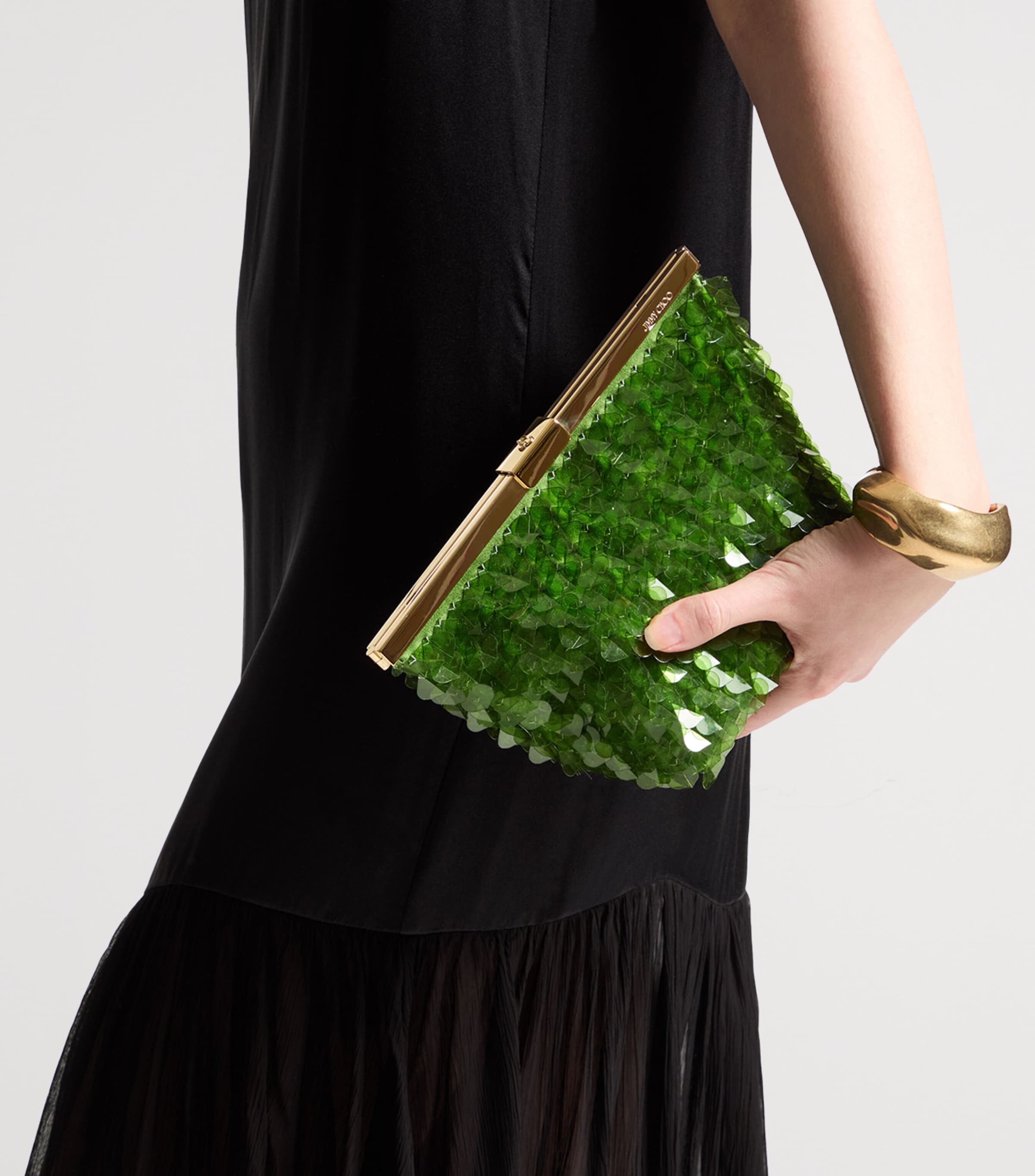 Jimmy Choo Heart Paillette Ganache Clutch Bag Clover Image 2